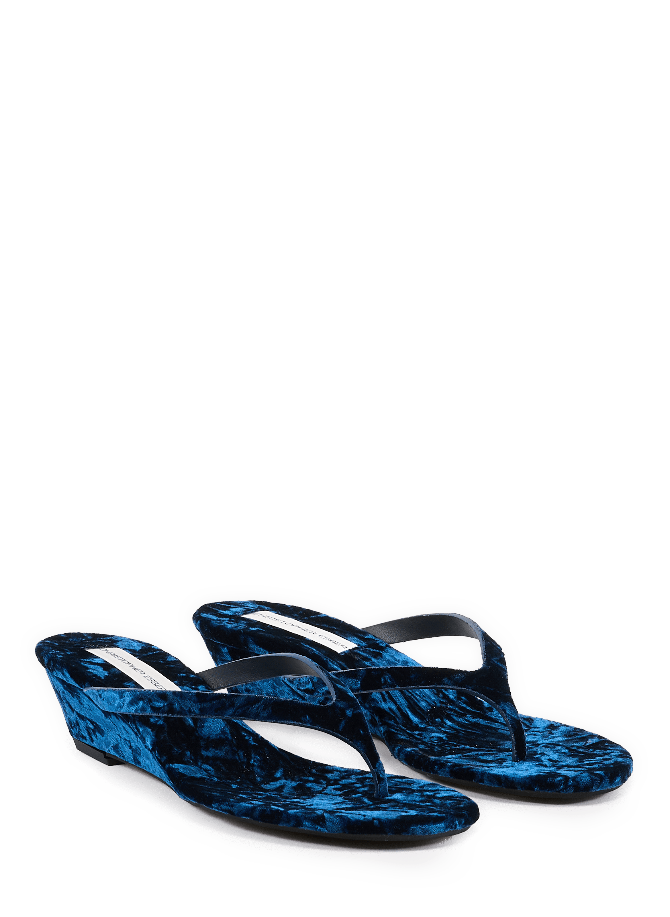 Tongs à talon en velours CHRISTOPHER ESBER Bleu