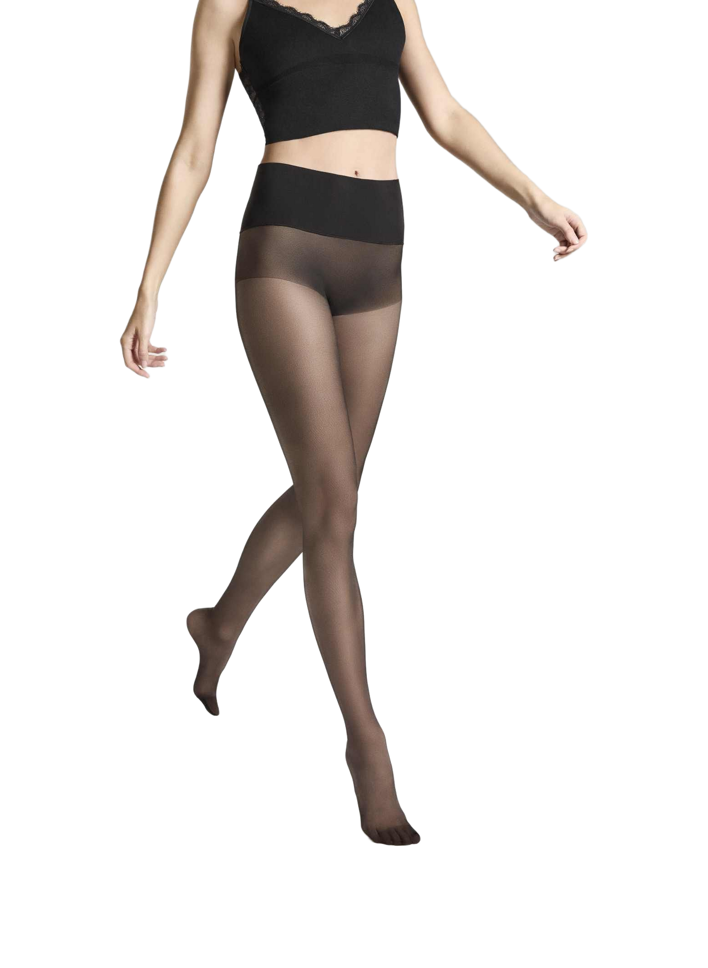 25-denier seamless satin tights LE BOURGET Black