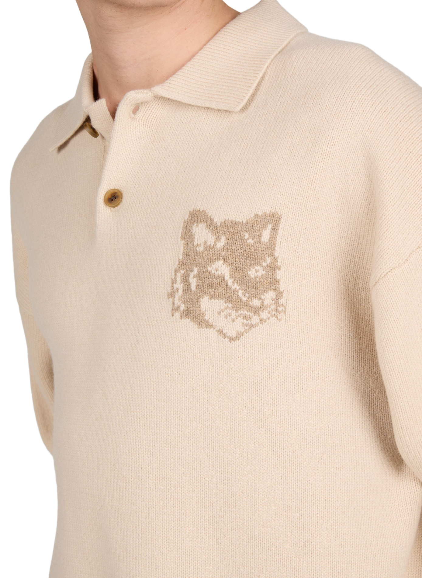 Oversized wool sweater MAISON KITSUNÉ Beige
