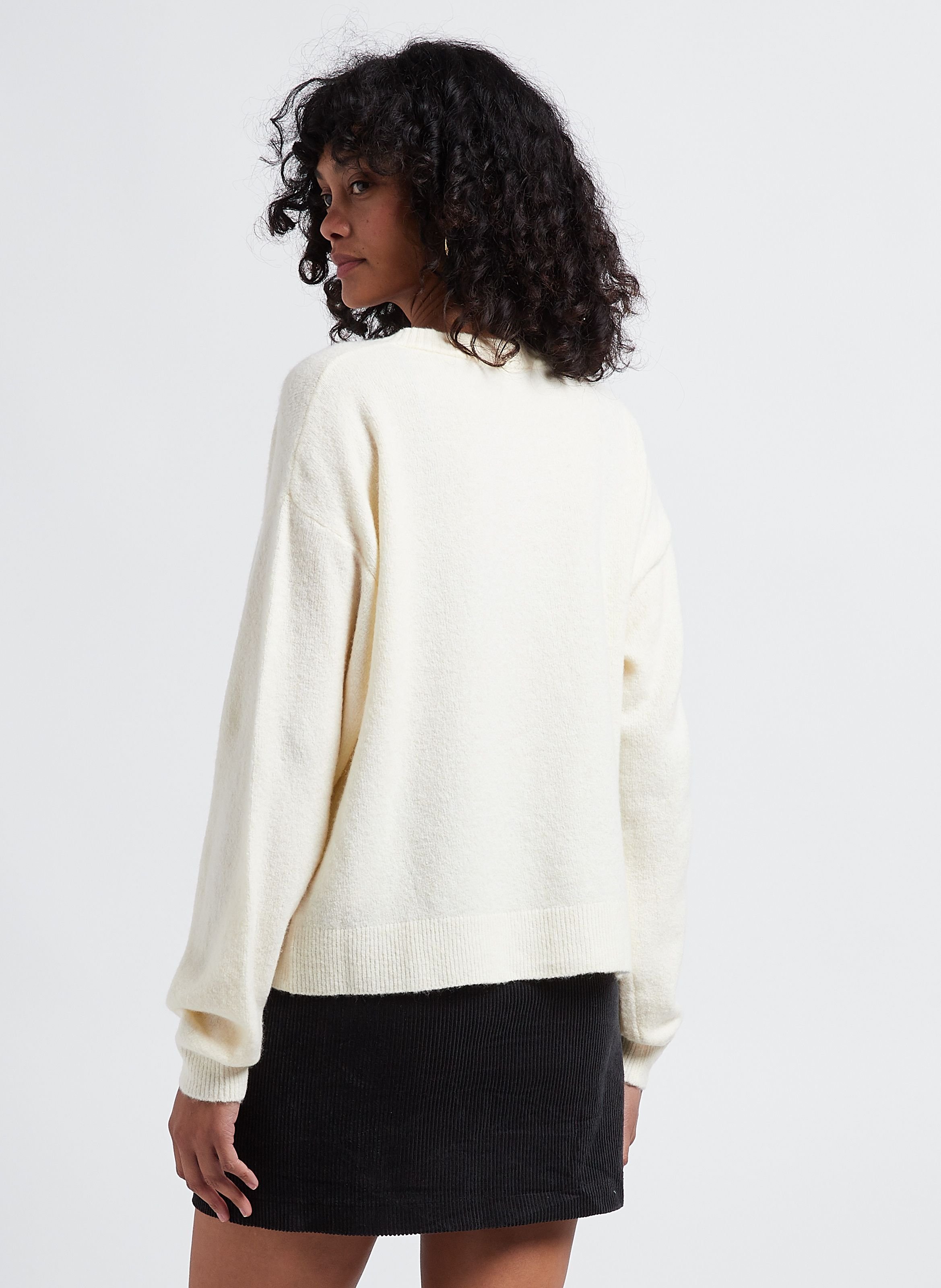 Gilet oversize col rond boutonné damsville AMERICAN VINTAGE Beige