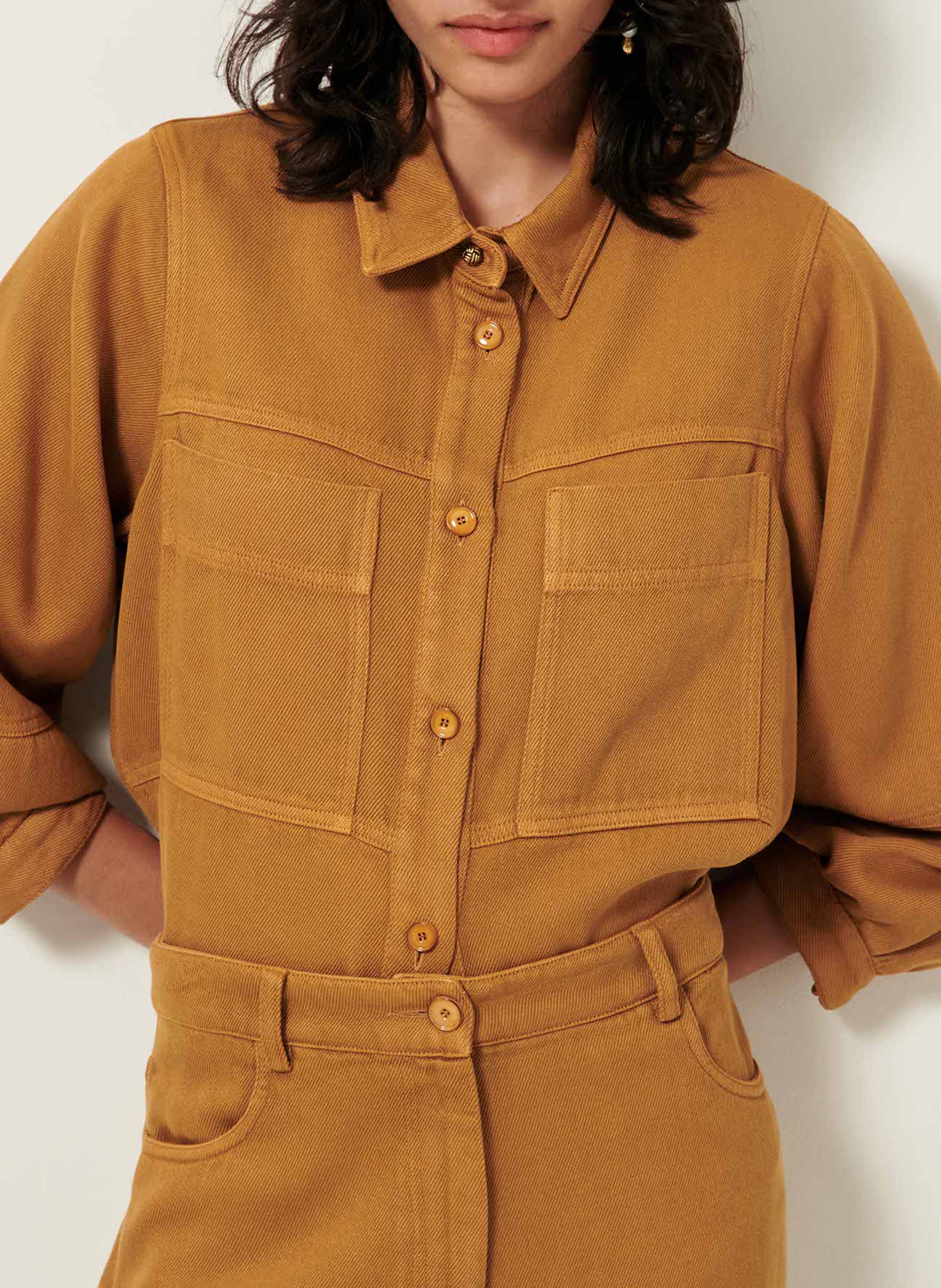 Veste col classique en jean leone SESSUN Marron