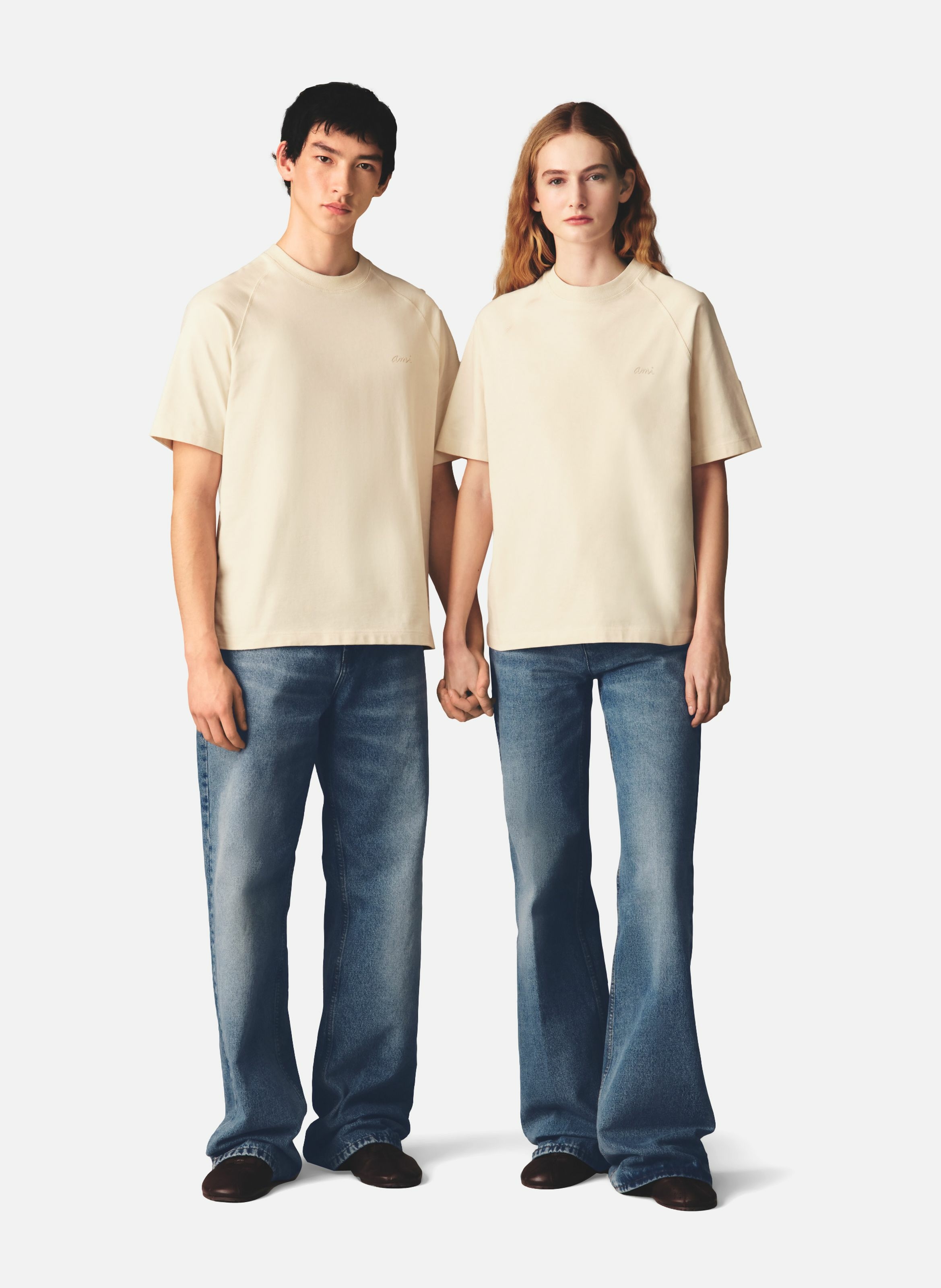 T-shirt manches courtes en coton unisexe AMI PARIS Blanc