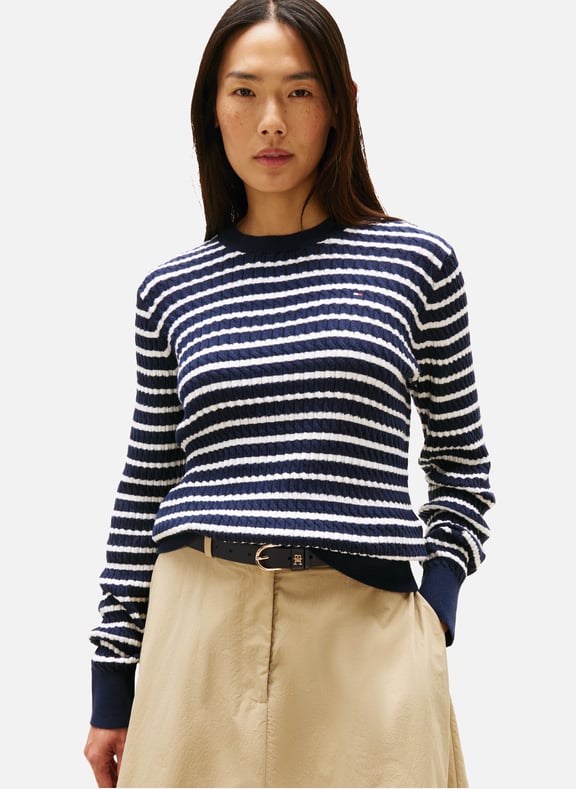 Cable-knit cotton Jumper Multicolour by TOMMY HILFIGER TOMMY HILFIGER Cable-knit cotton Jumper Multicolour