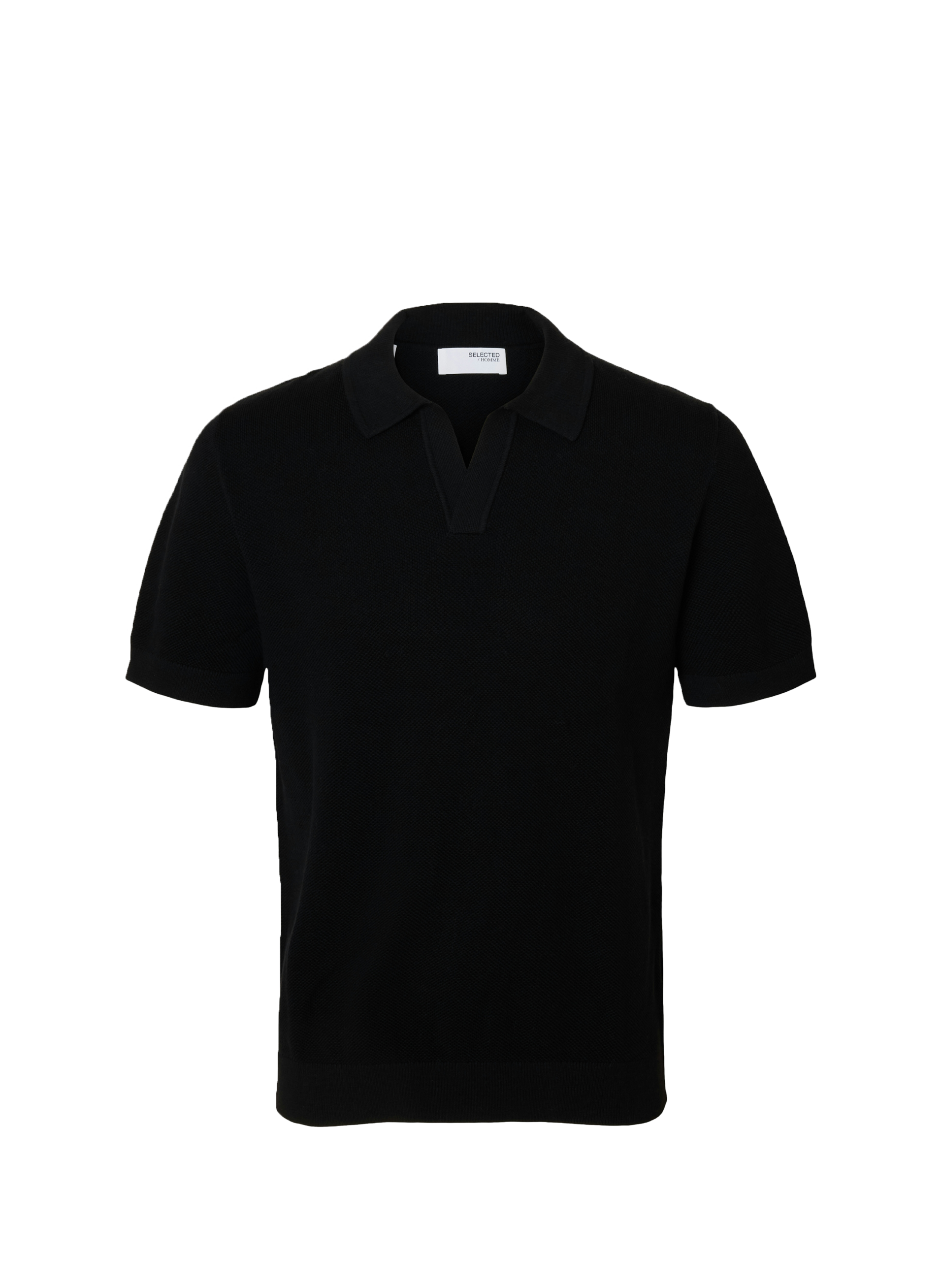 Polo manches courtes en coton biologique SELECTED Noir