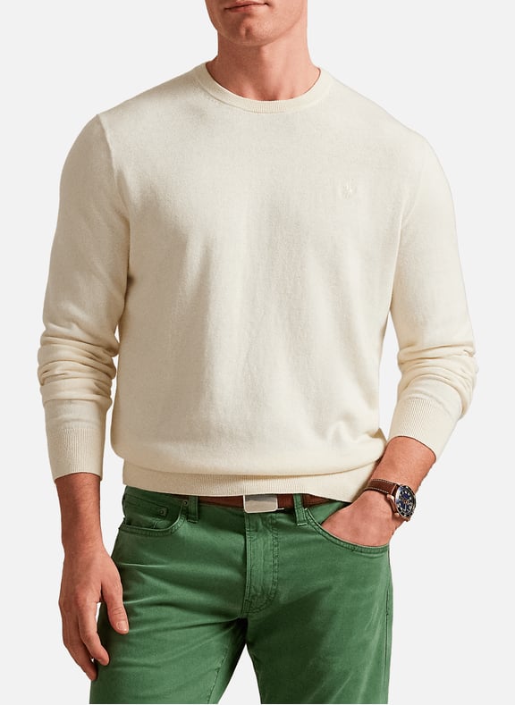 Straight embroidered sweater in cotton and cashmere blend Multicolour by POLO RALPH LAUREN POLO RALPH LAUREN Straight embroidered sweater in cotton and cashmere blend Multicolour