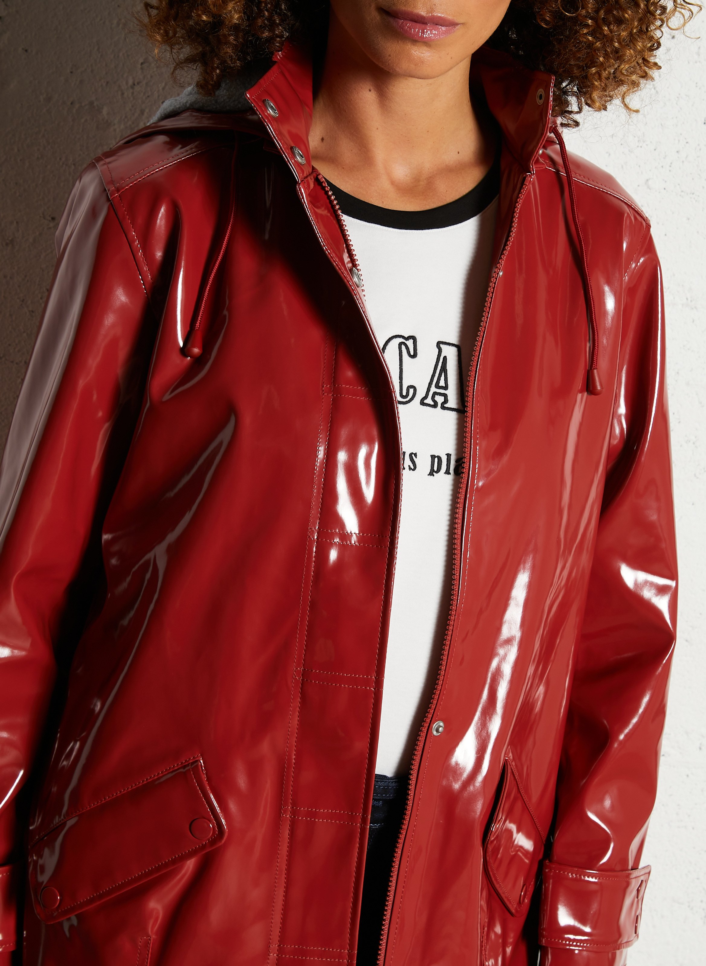Imperméable à capuche vernis maé ARMOR-LUX Rouge