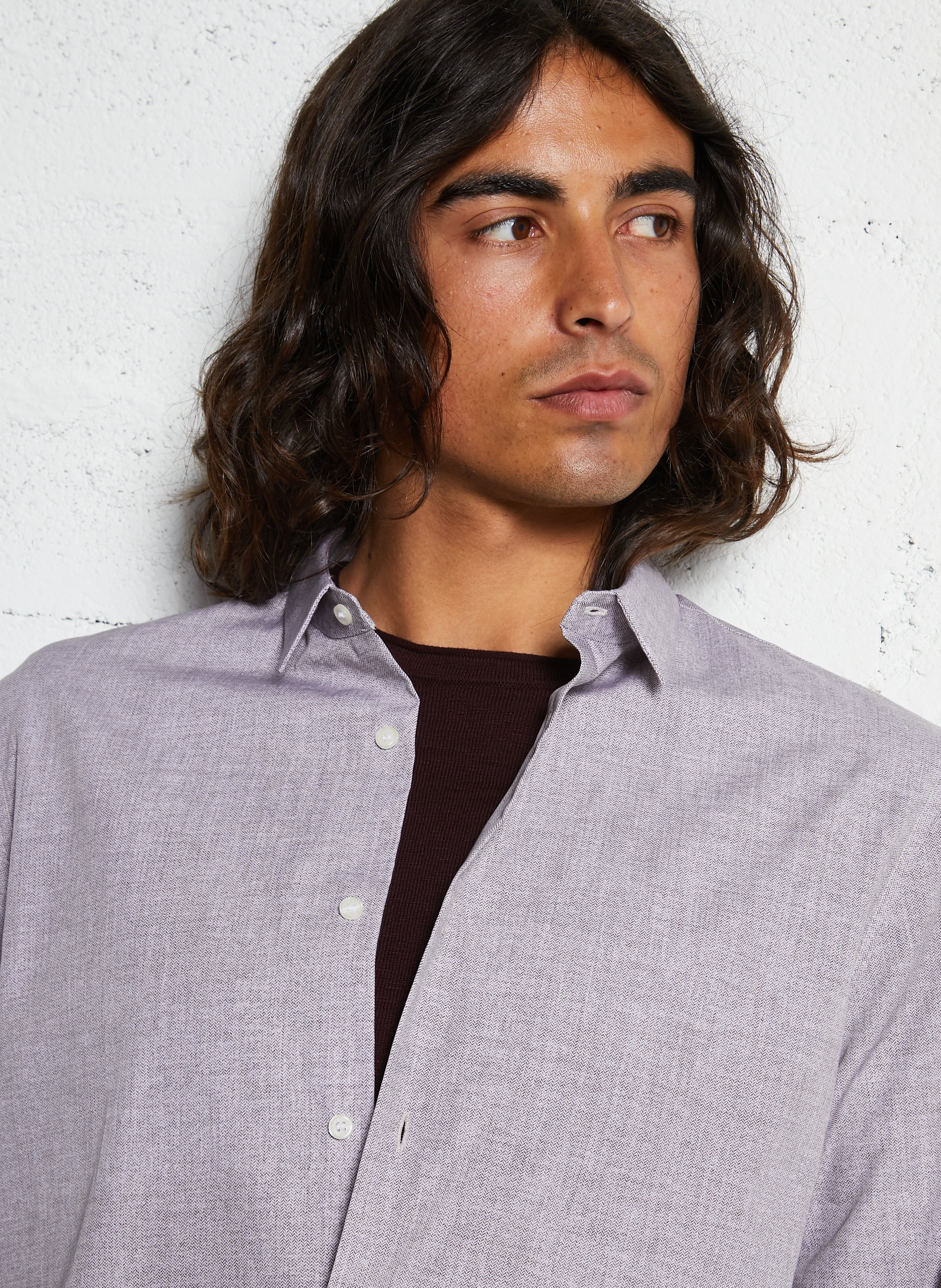 Chemise slim-fit en coton IKKS Violet