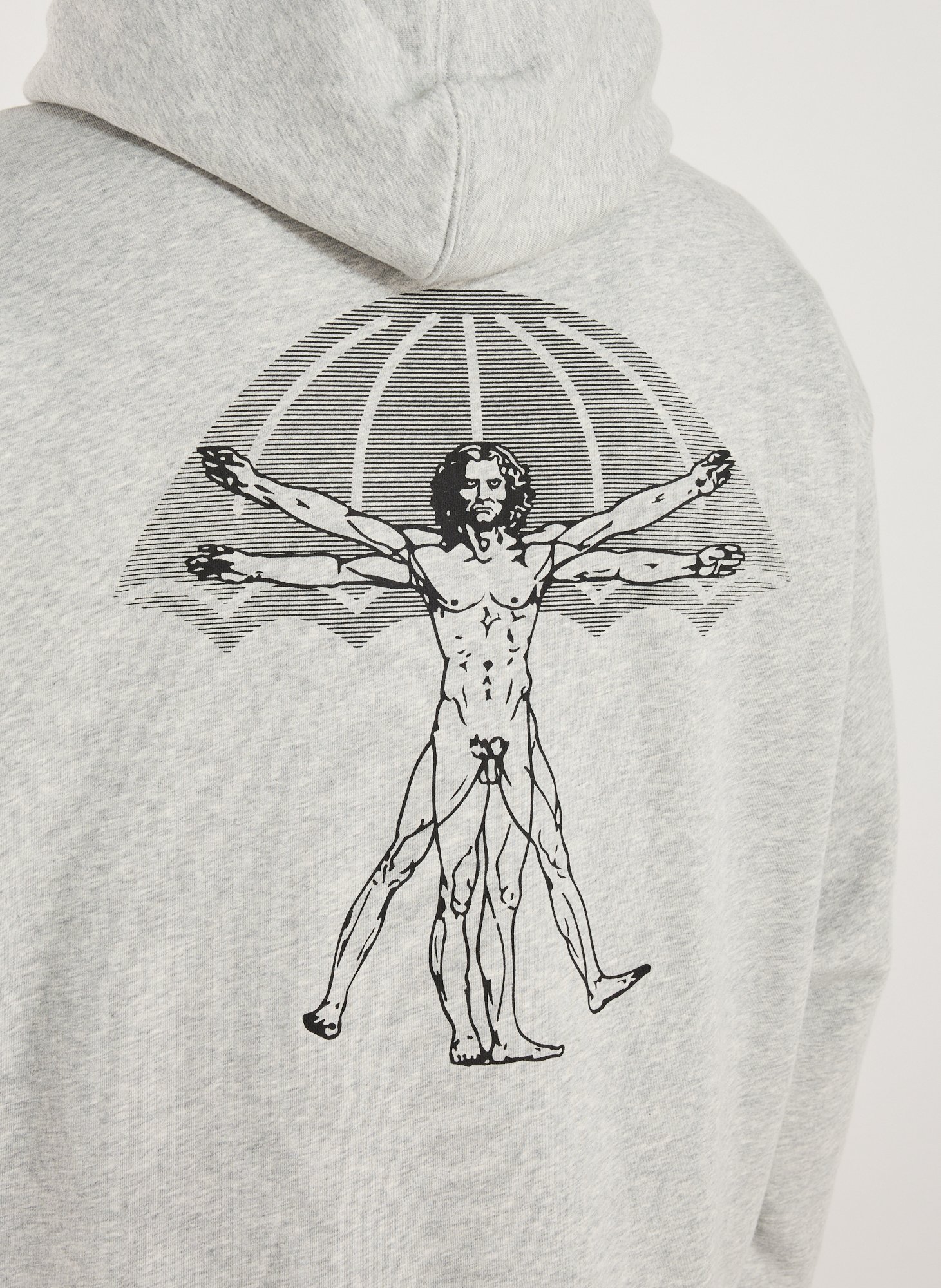 Oversized hooded sweatshirt in mixed cotton HELAS CAPS Grey