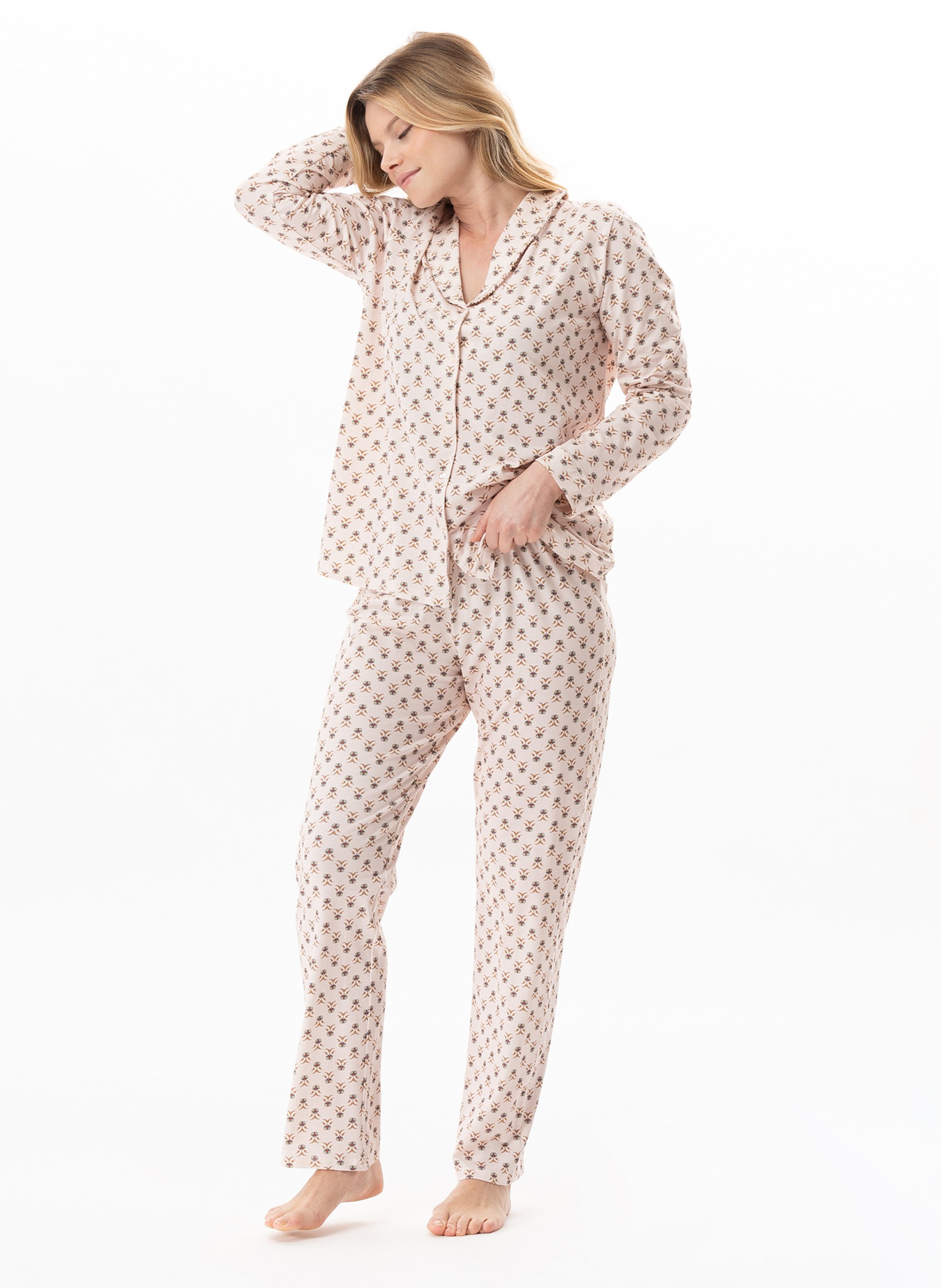 Pyjama boutonné en coton modal tea time 106 LE CHAT Multicolore