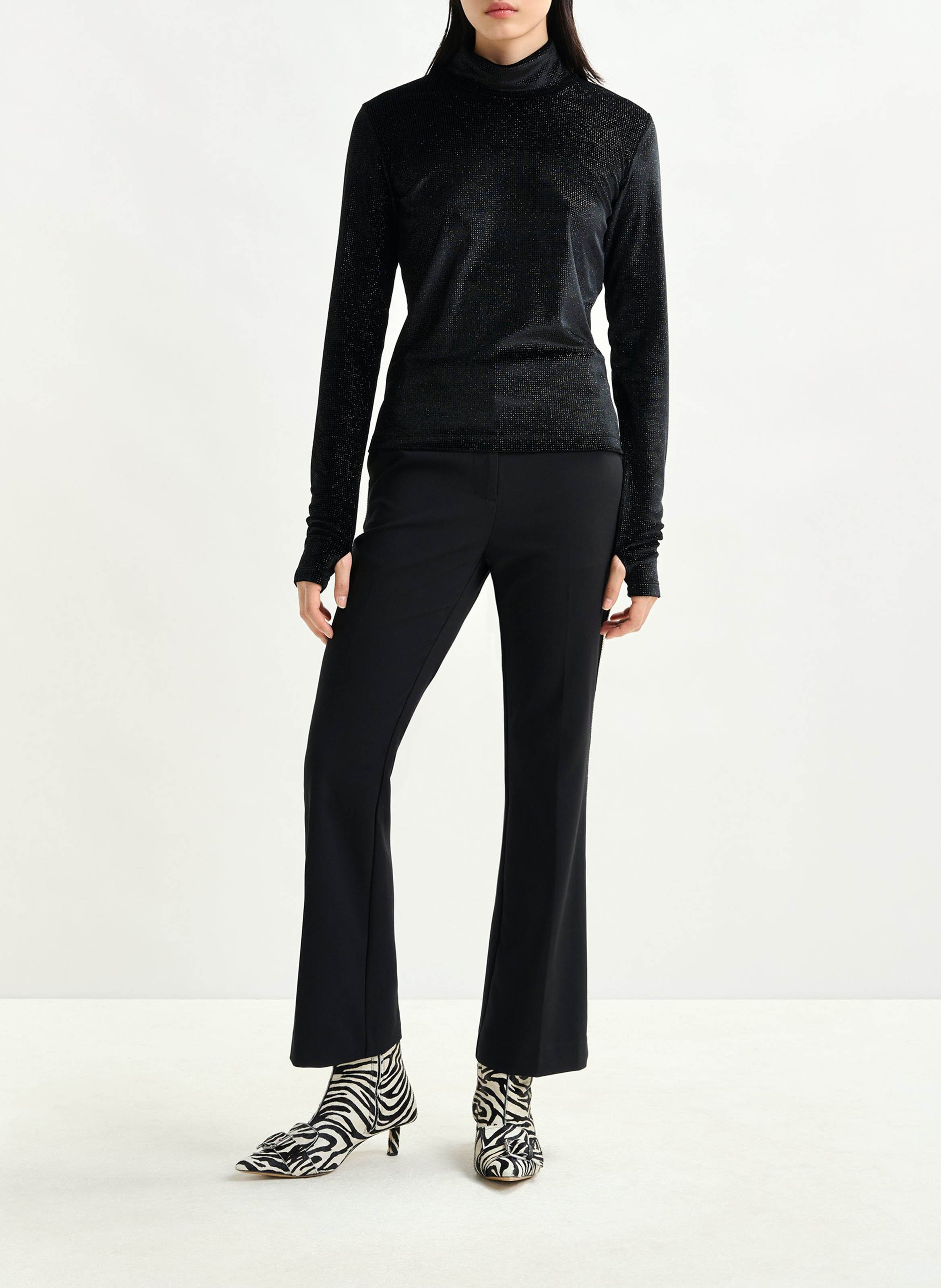 Top col roulé en velours indienne ESSENTIEL ANTWERP Noir