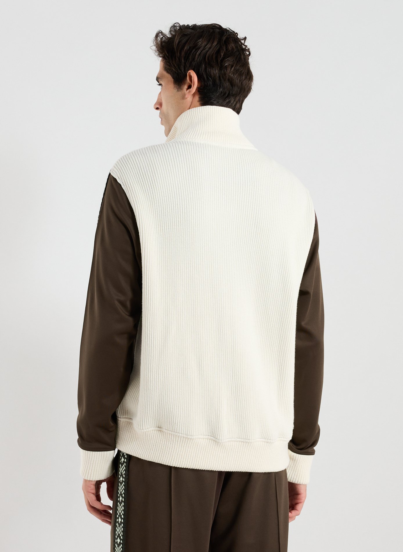 Two-material vest in cotton and wool CALEB Brown