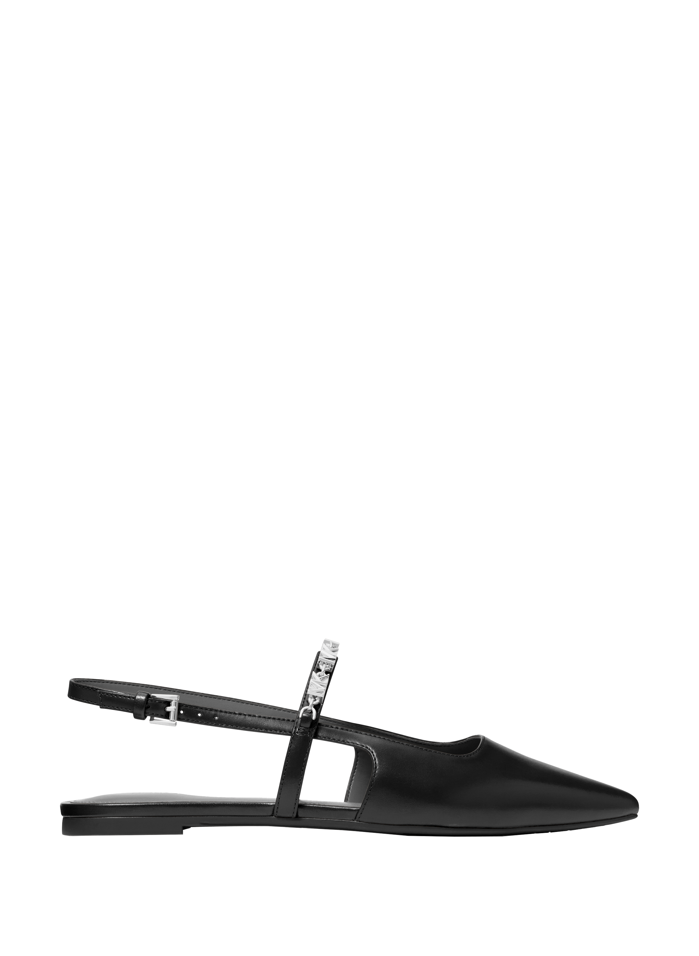 Sling-back monogram details in cow leather MICHAEL KORS Black