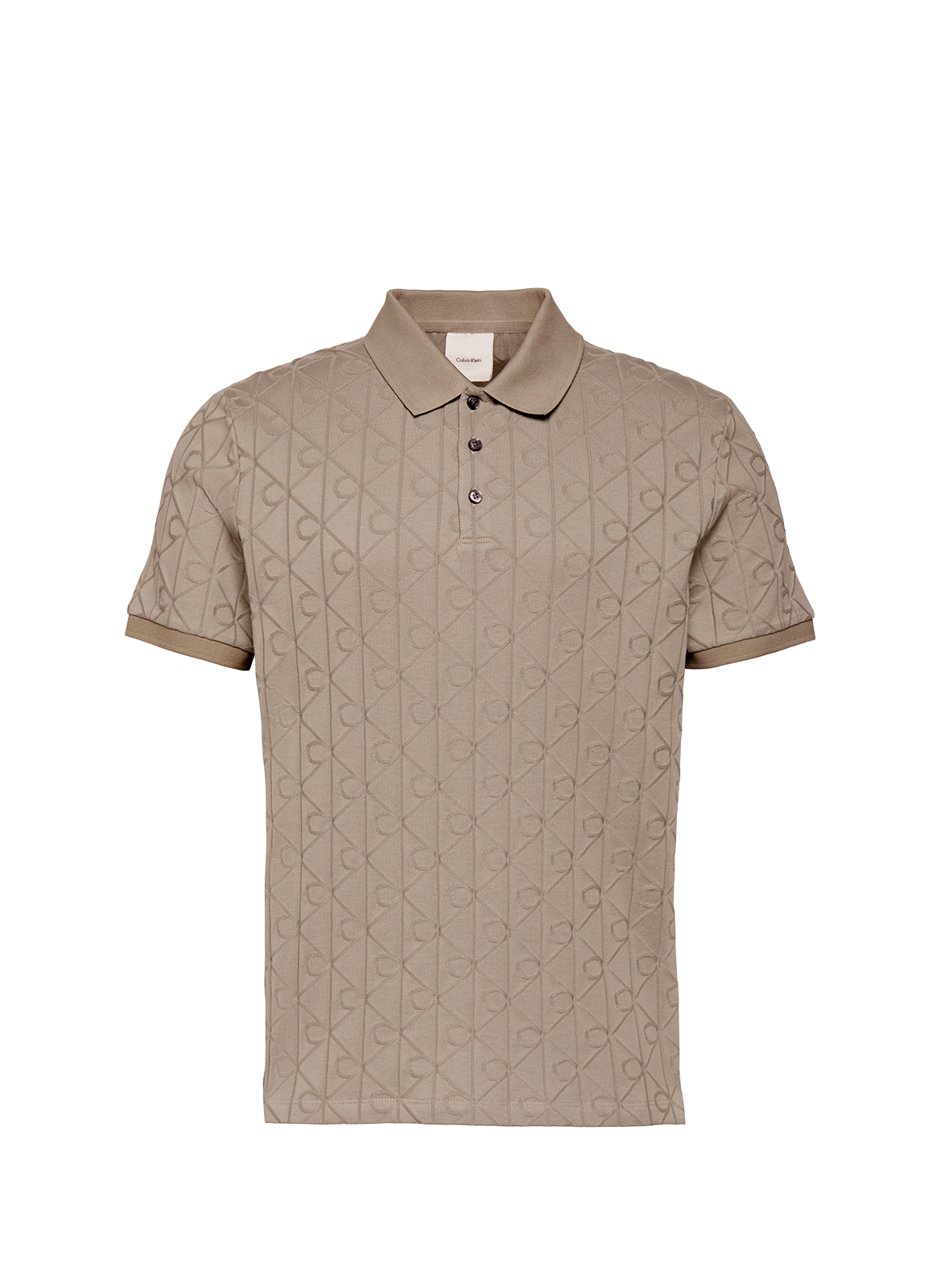Classic cut polo in textured knit CALVIN KLEIN Grey