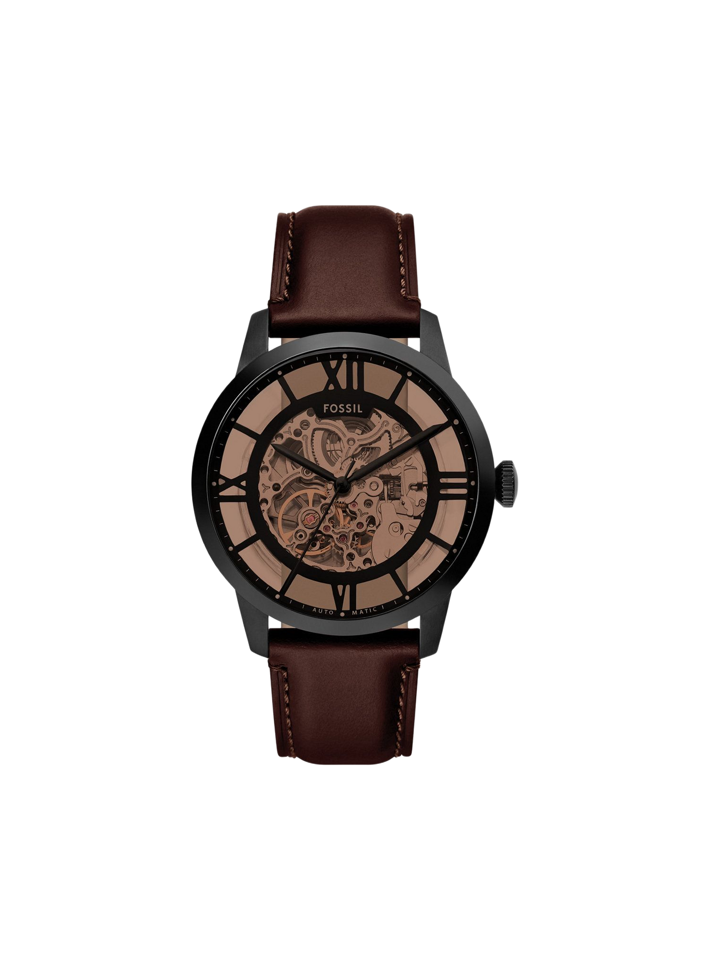 Montre Townsman bracelet en cuir FOSSIL Marron