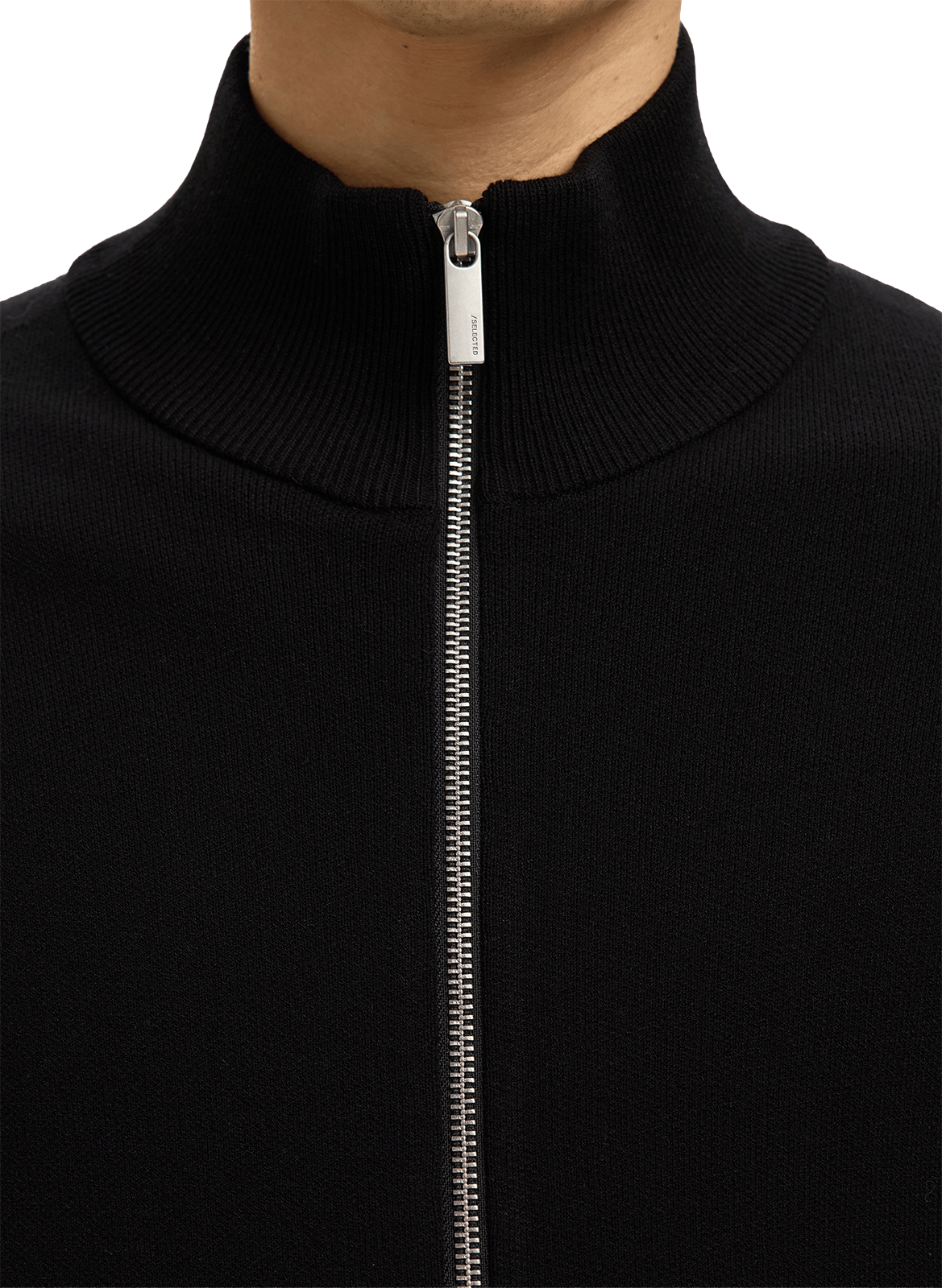 Zip-up cardigan SELECTED Black