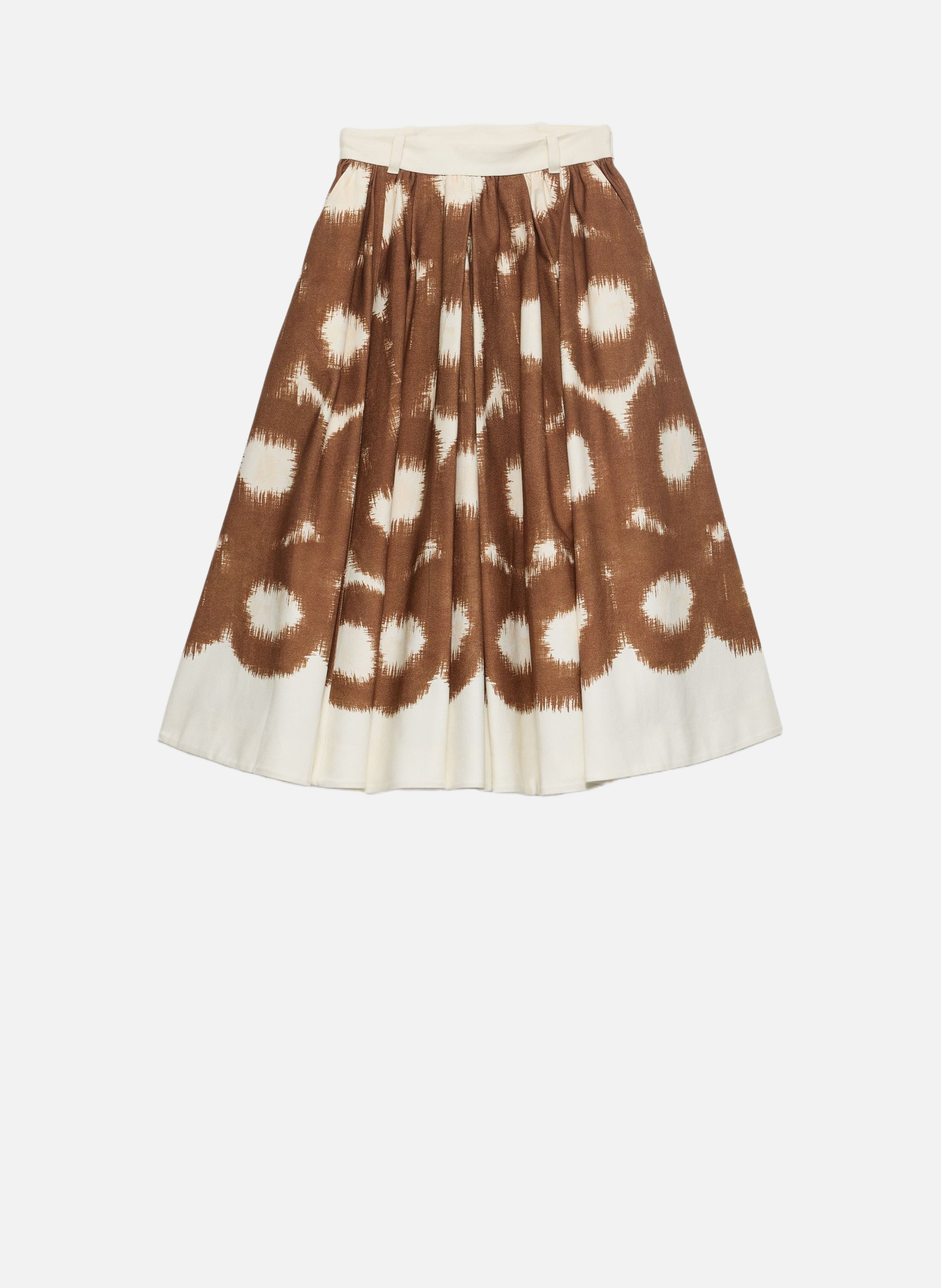 Jupe en toile imprimée PRADA Marron