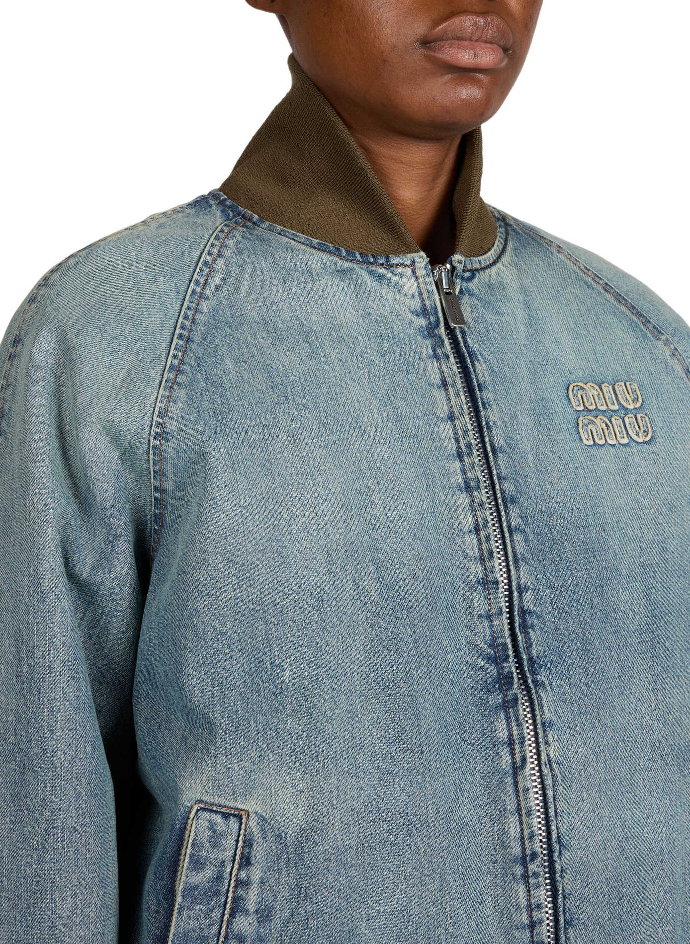 Denim jacket MIU MIU Blue