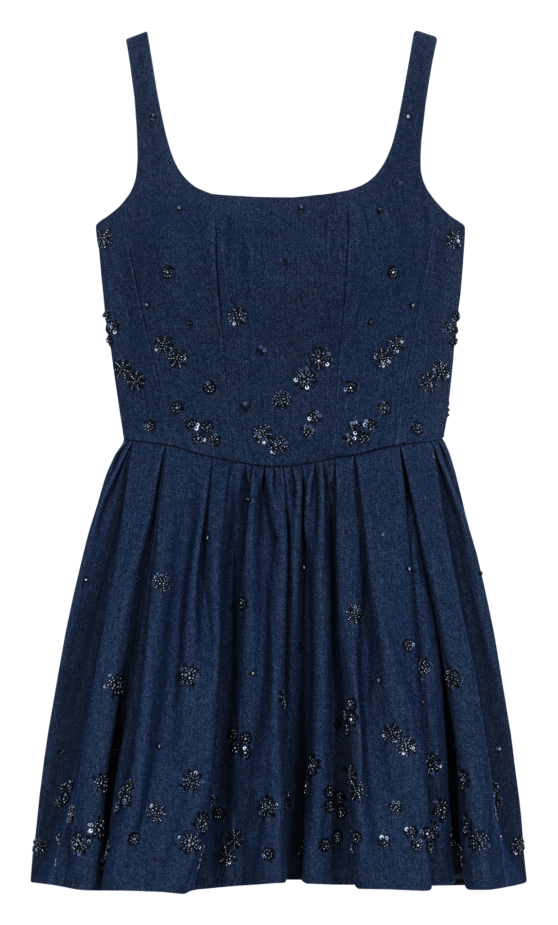 Robe courte en denim MAJE Bleu