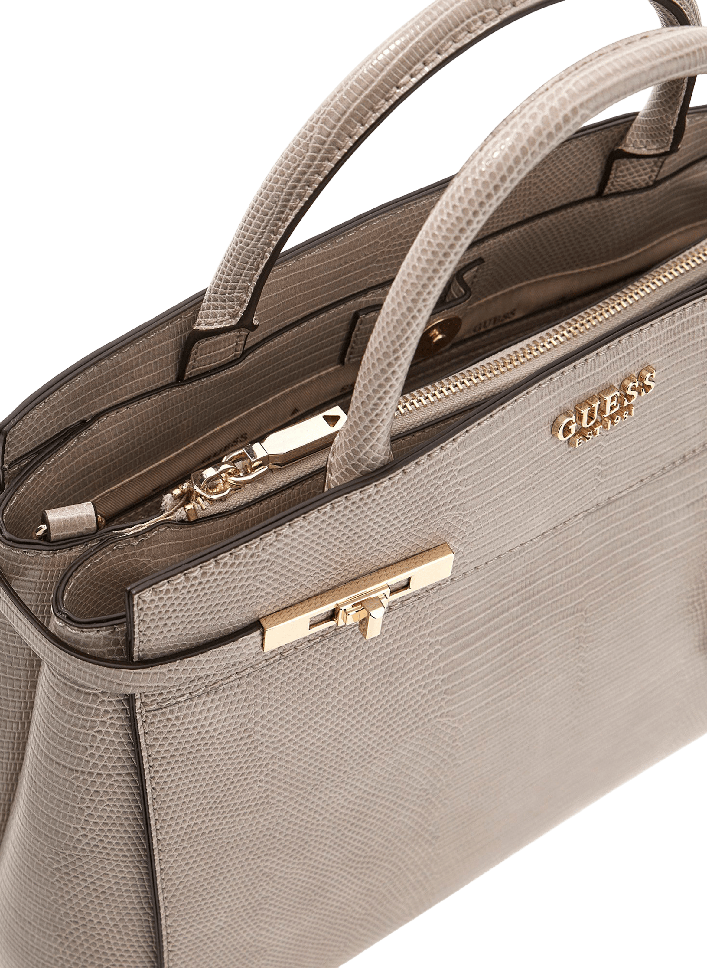 Sac à main grainé Melinda GUESS Beige