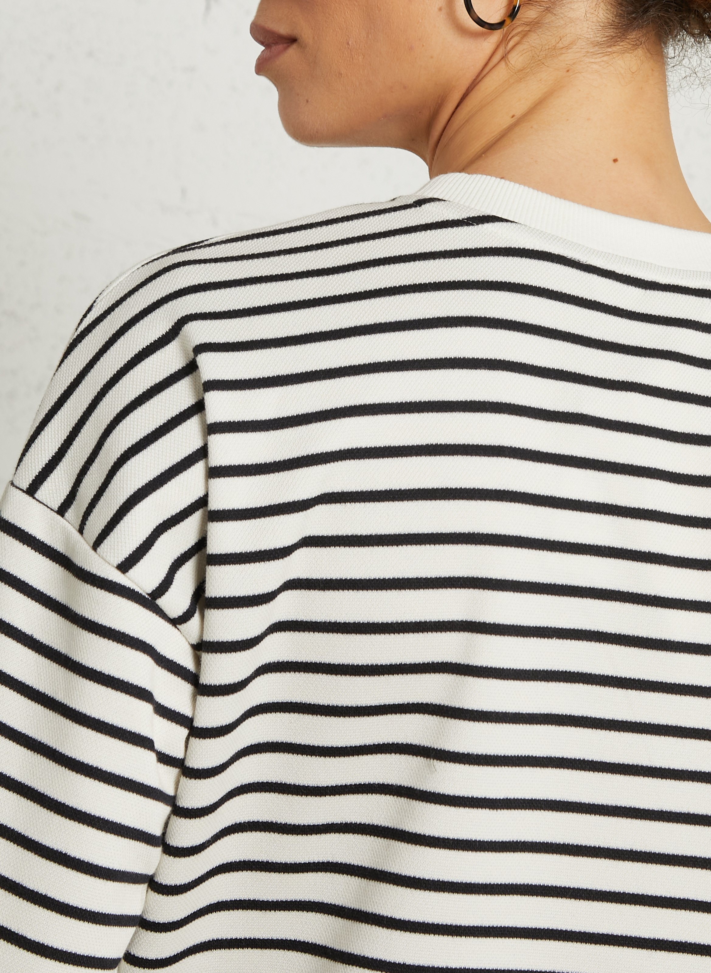 Tee-shirt marinière ample col rond lorenzo MAISON 123 Blanc