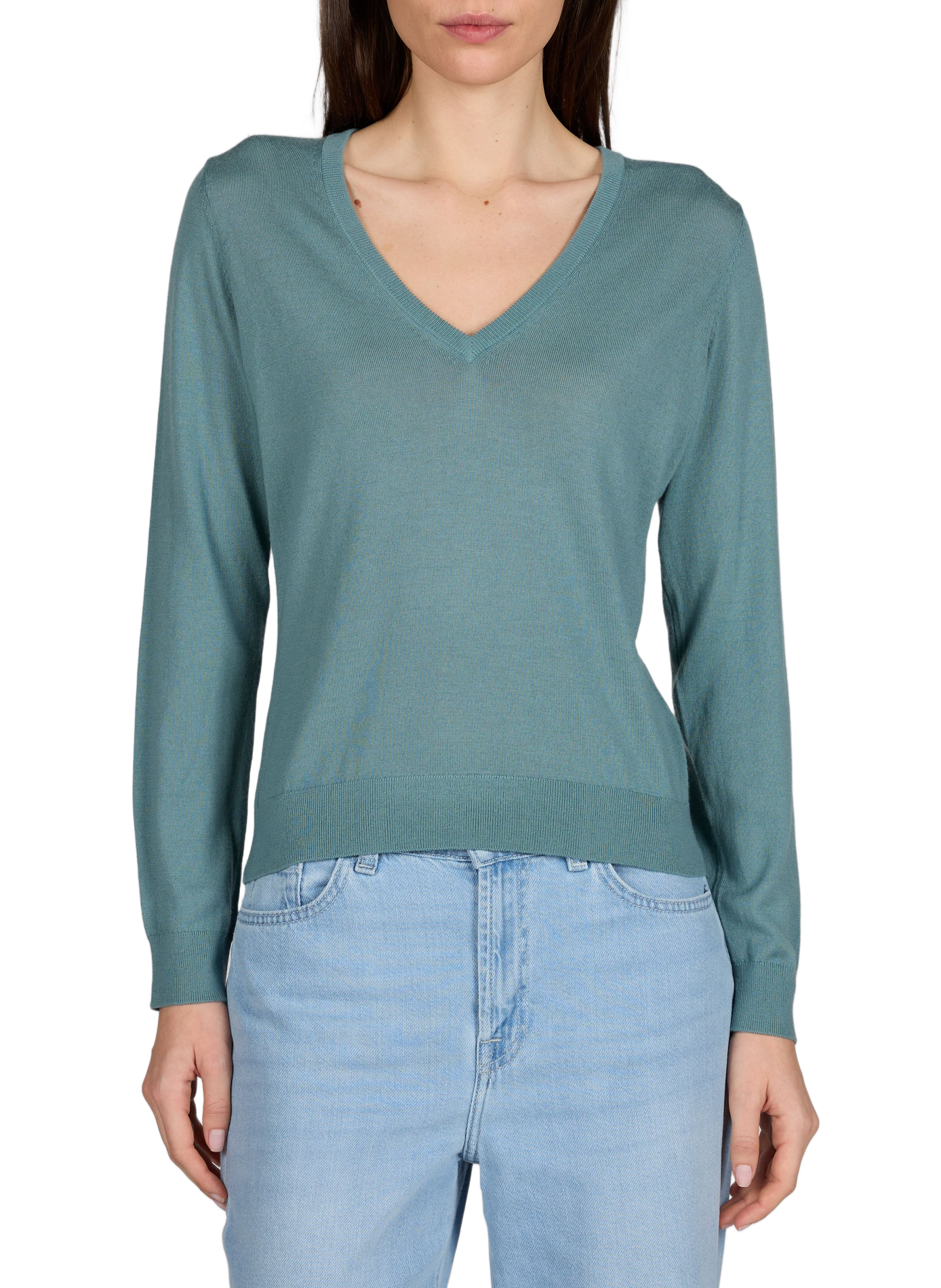 Pull droit Aria en laine mérinos AU PRINTEMPS PARIS Vert