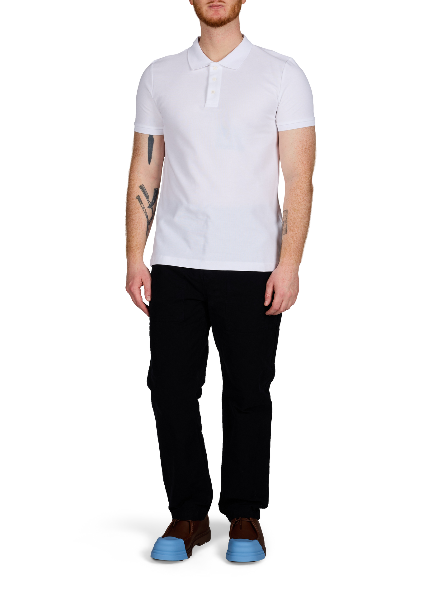 Polo manches courtes en coton AU PRINTEMPS PARIS Blanc