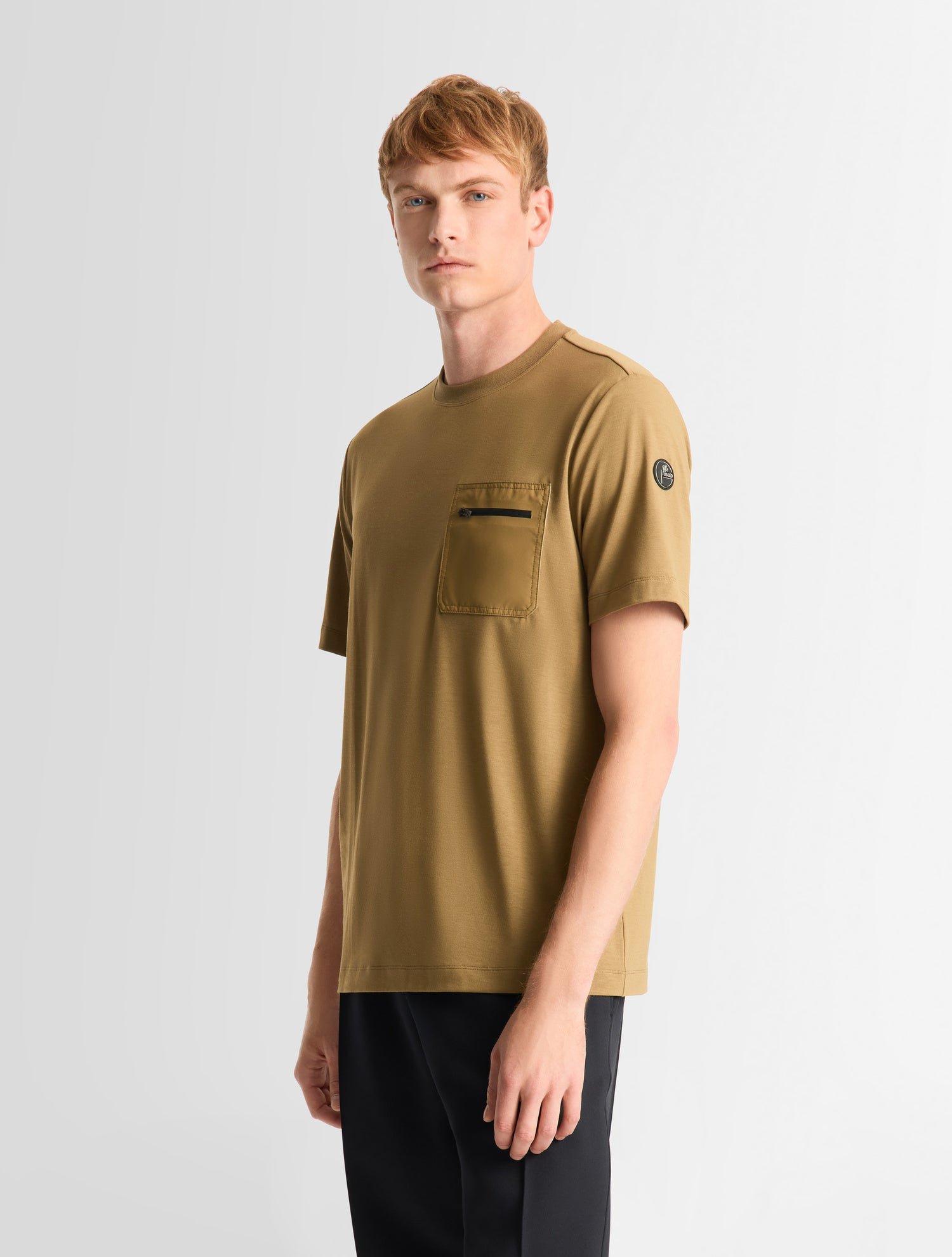 T-shirt rivio col rond coupe ajustée FUSALP Beige