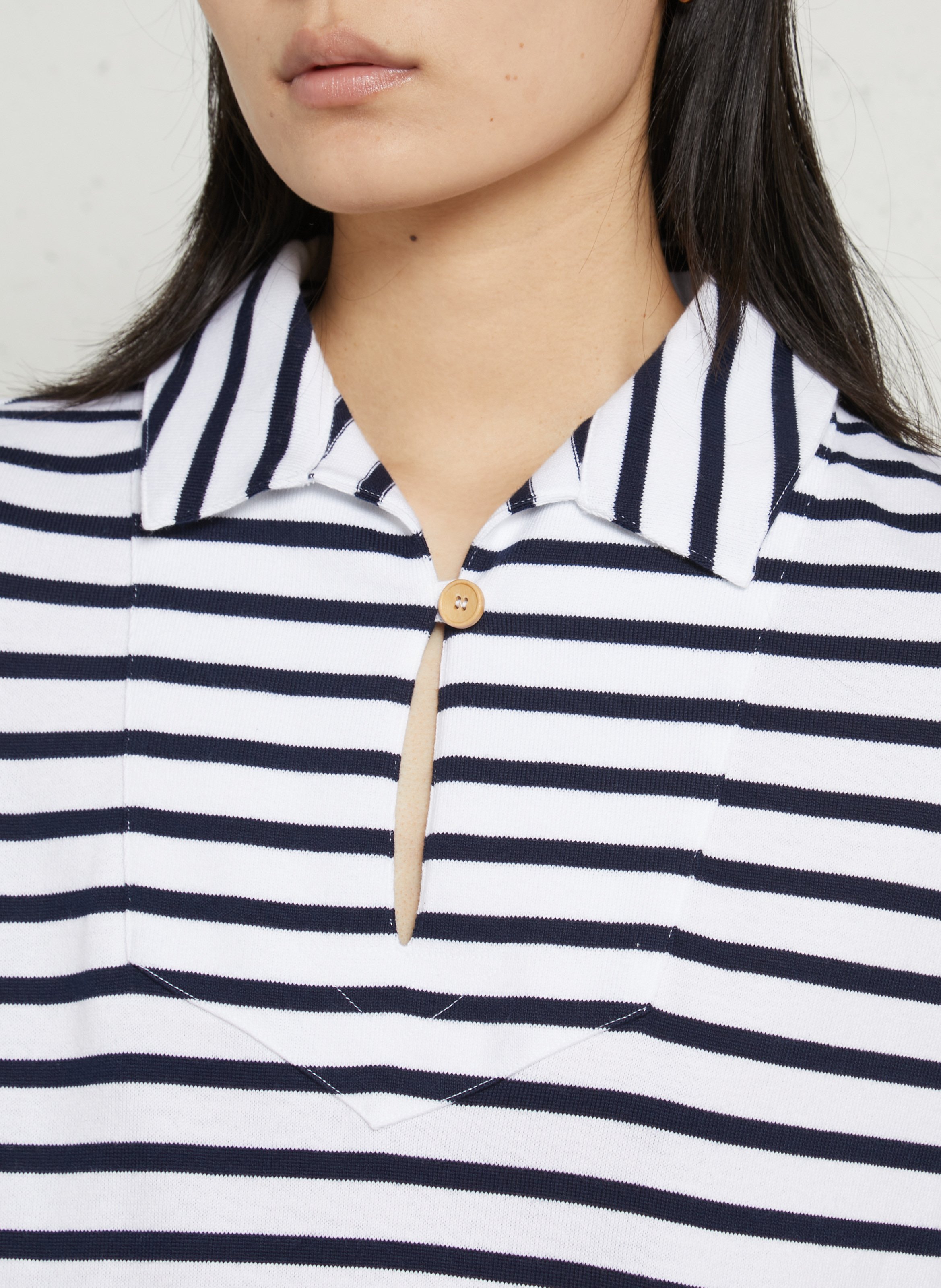 Robe courte col classique en coton rayé heritage ARMOR-LUX Blanc