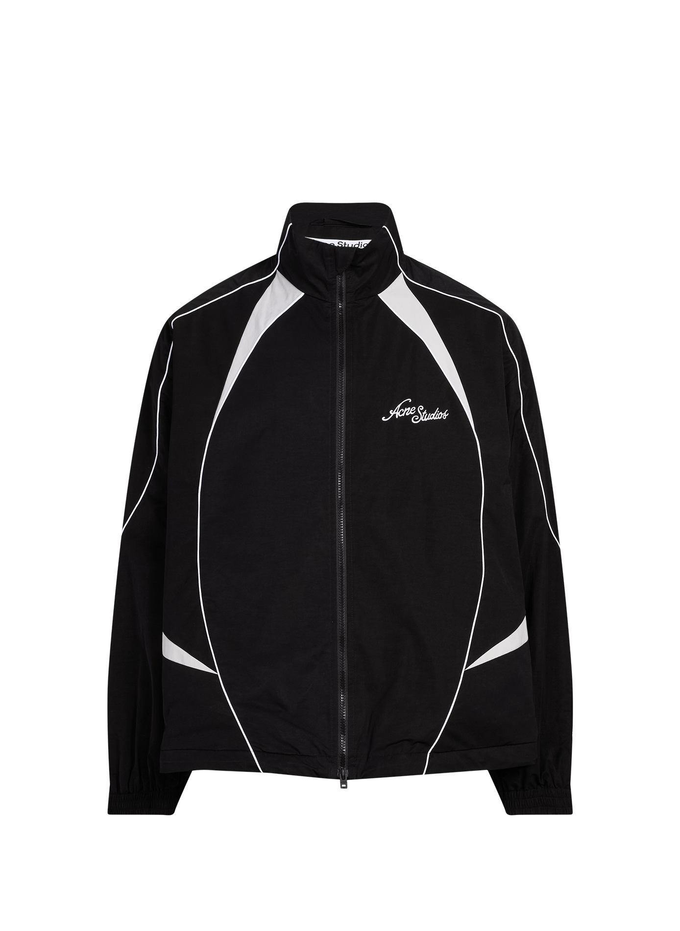 Veste de survêtement brodé à col montant ACNE STUDIOS Noir