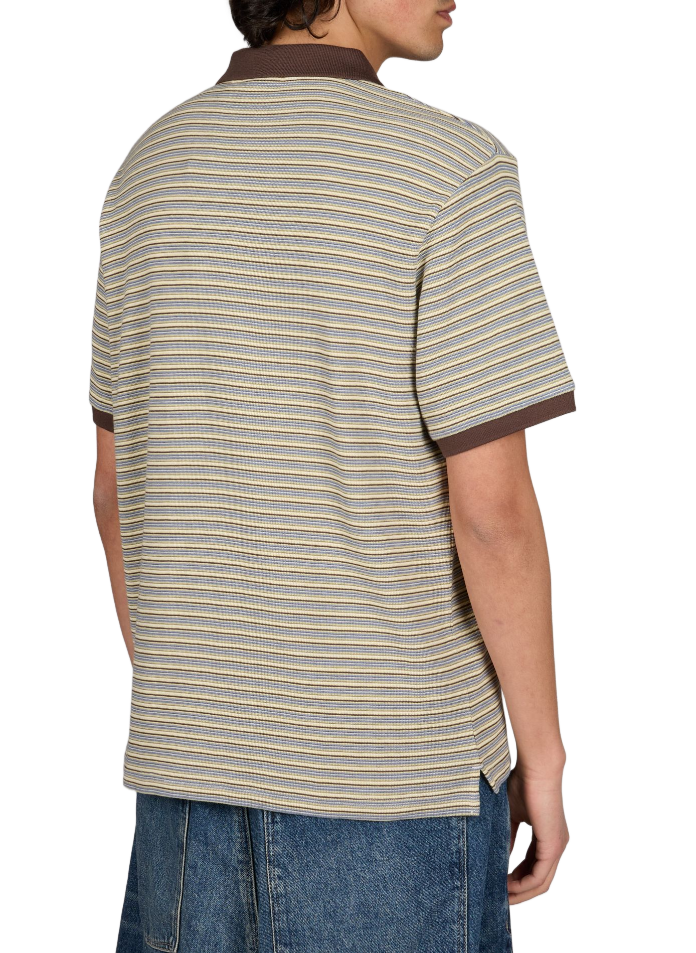Short-sleeved striped cotton polo CARHARTT WIP Brown