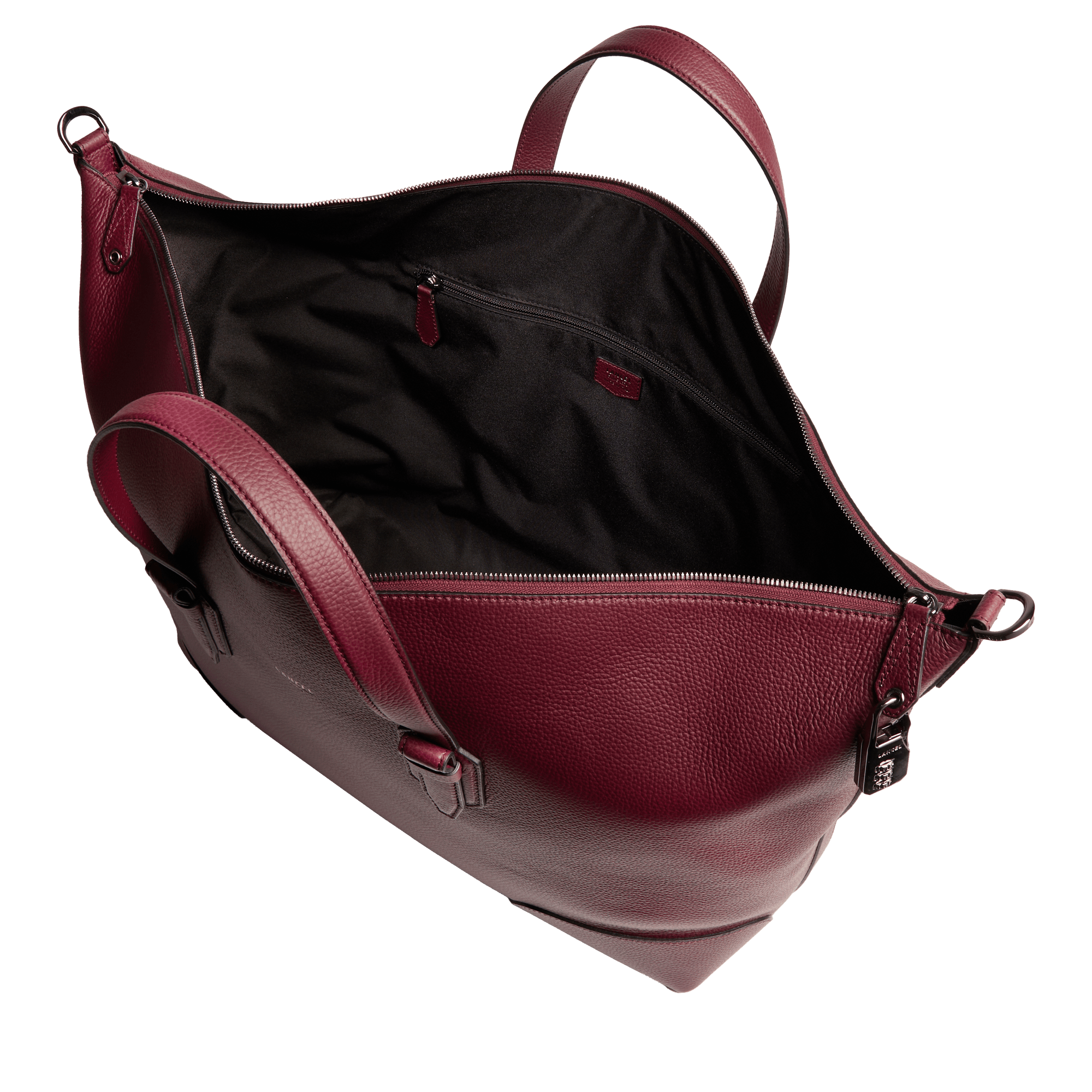Zipped weekend bag charlie by lancel in leather LANCEL Purple