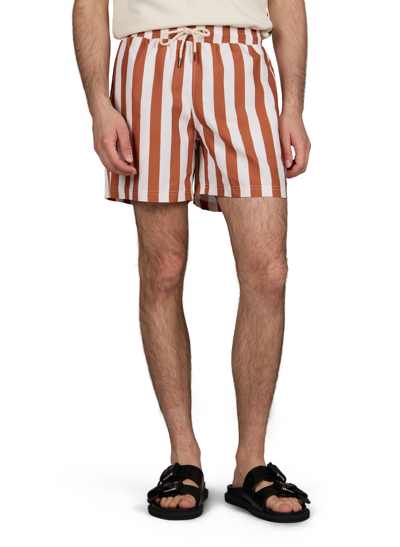 Short de bain à rayures FAGUO Beige