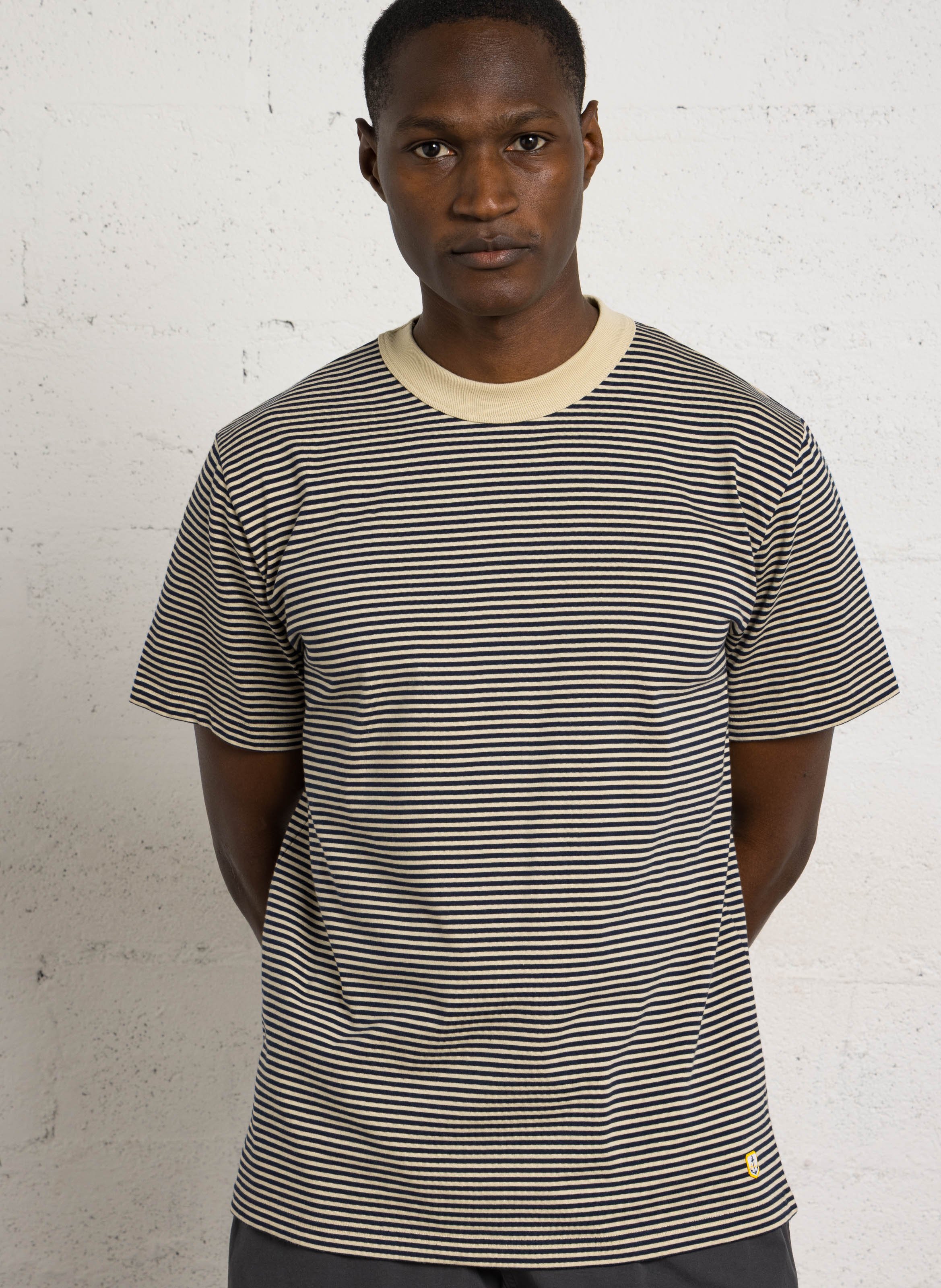 Straight round-neck striped heritage cotton t-shirt ARMOR-LUX Beige