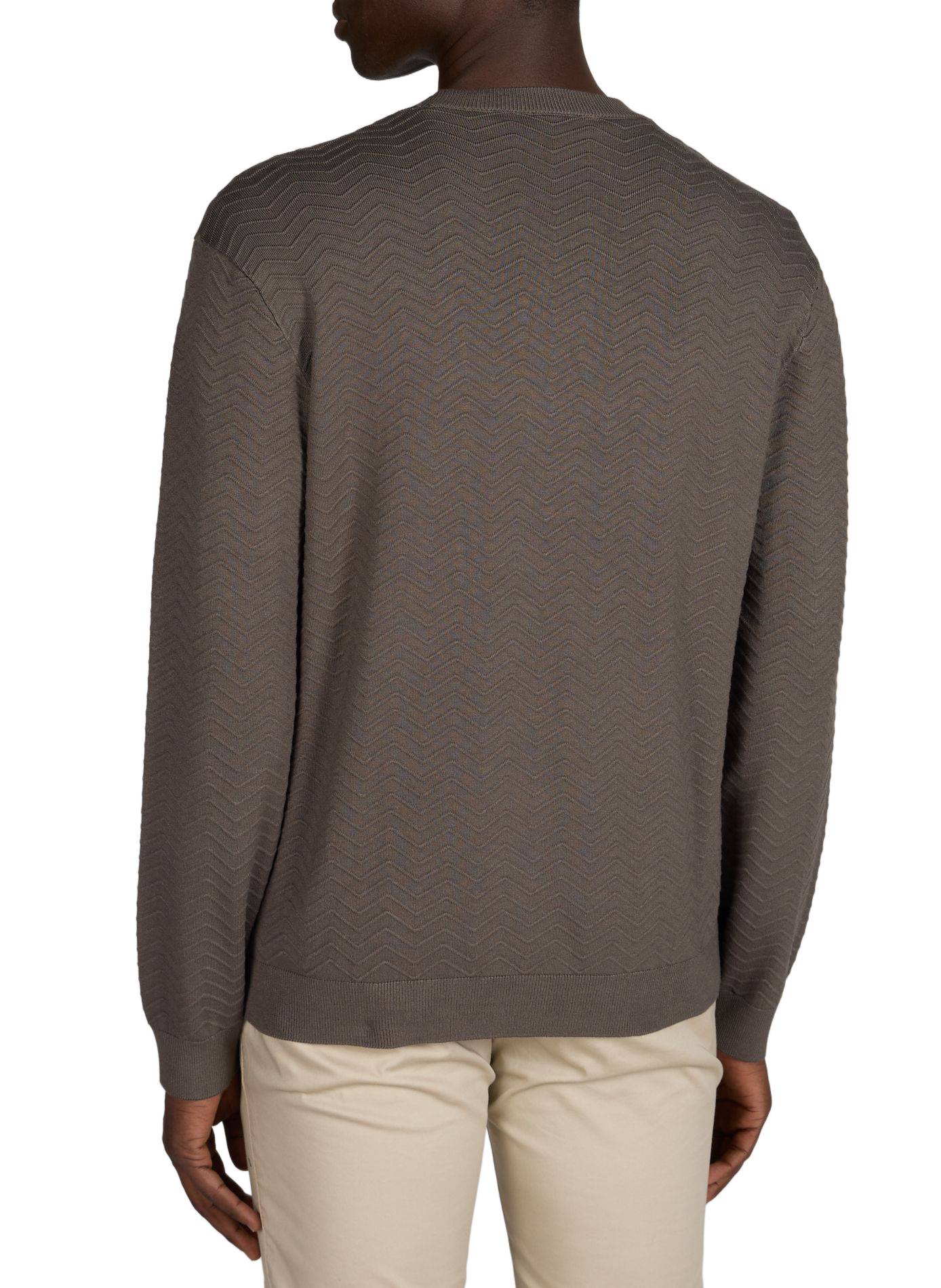 Straight knit sweater in zigzag pattern ARMANI EXCHANGE Khaki
