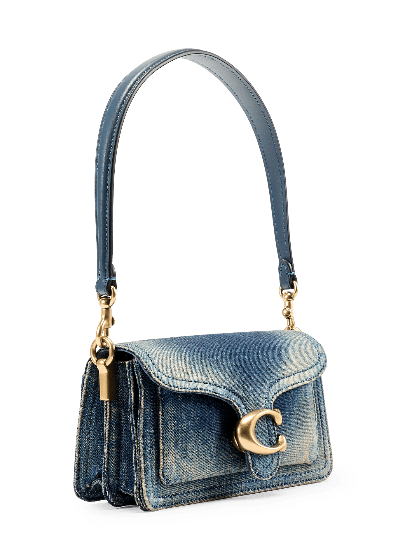 Sac épaule Tabby 20 en denim de coton régénéré COACH Bleu