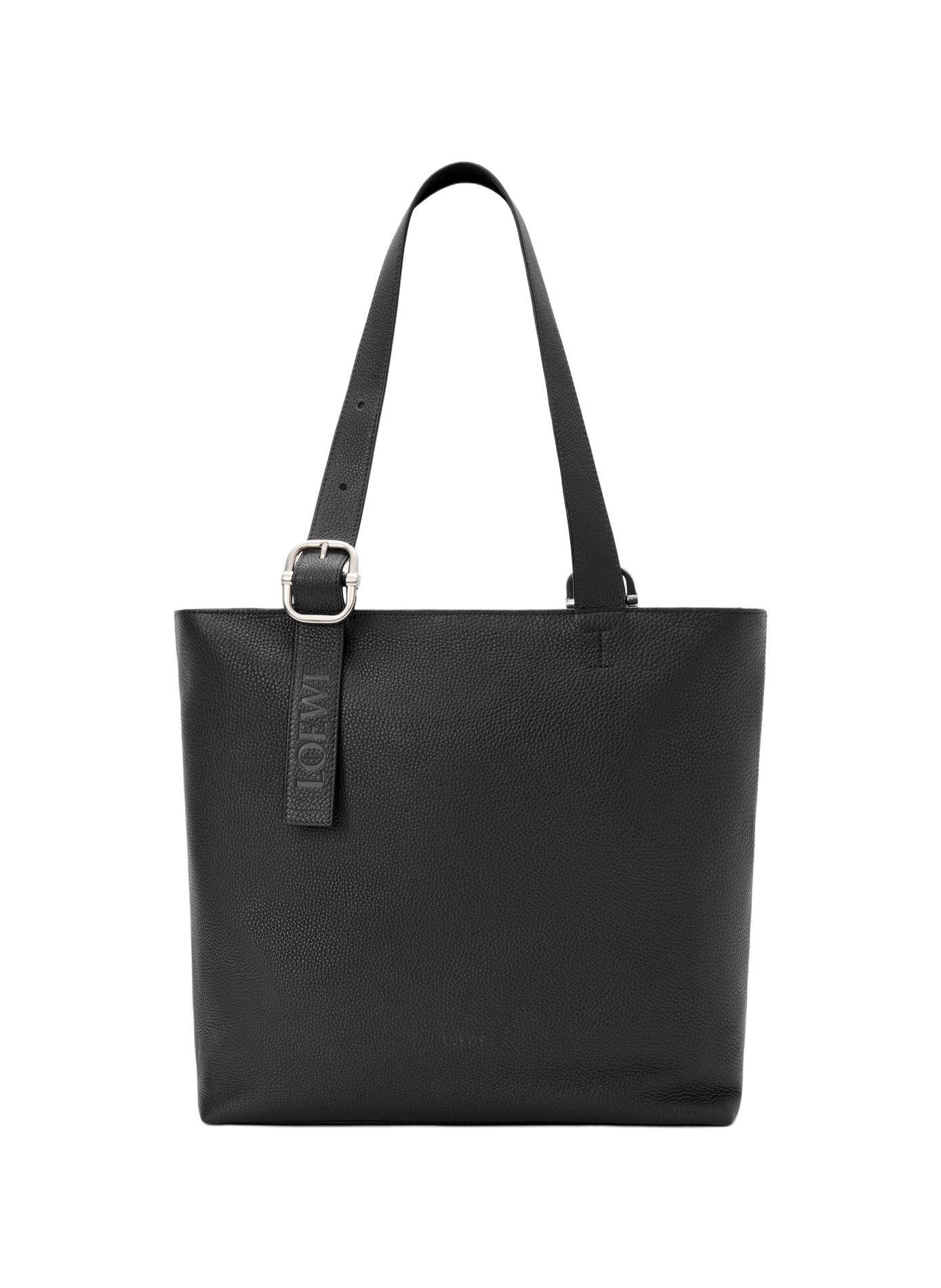 Loop zipped tote en cuir de veau grainé souple LOEWE Noir