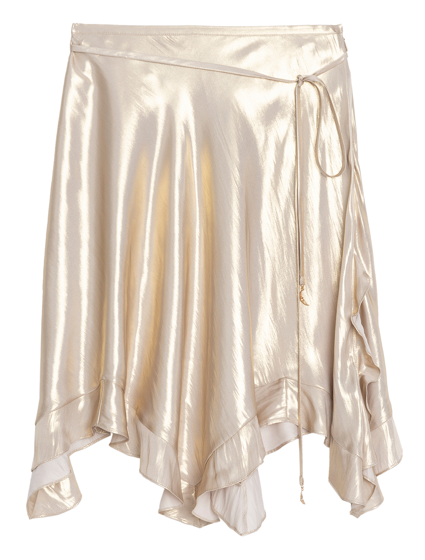 Jupe courte asymétrique satinée jetos ZADIG&VOLTAIRE Doré
