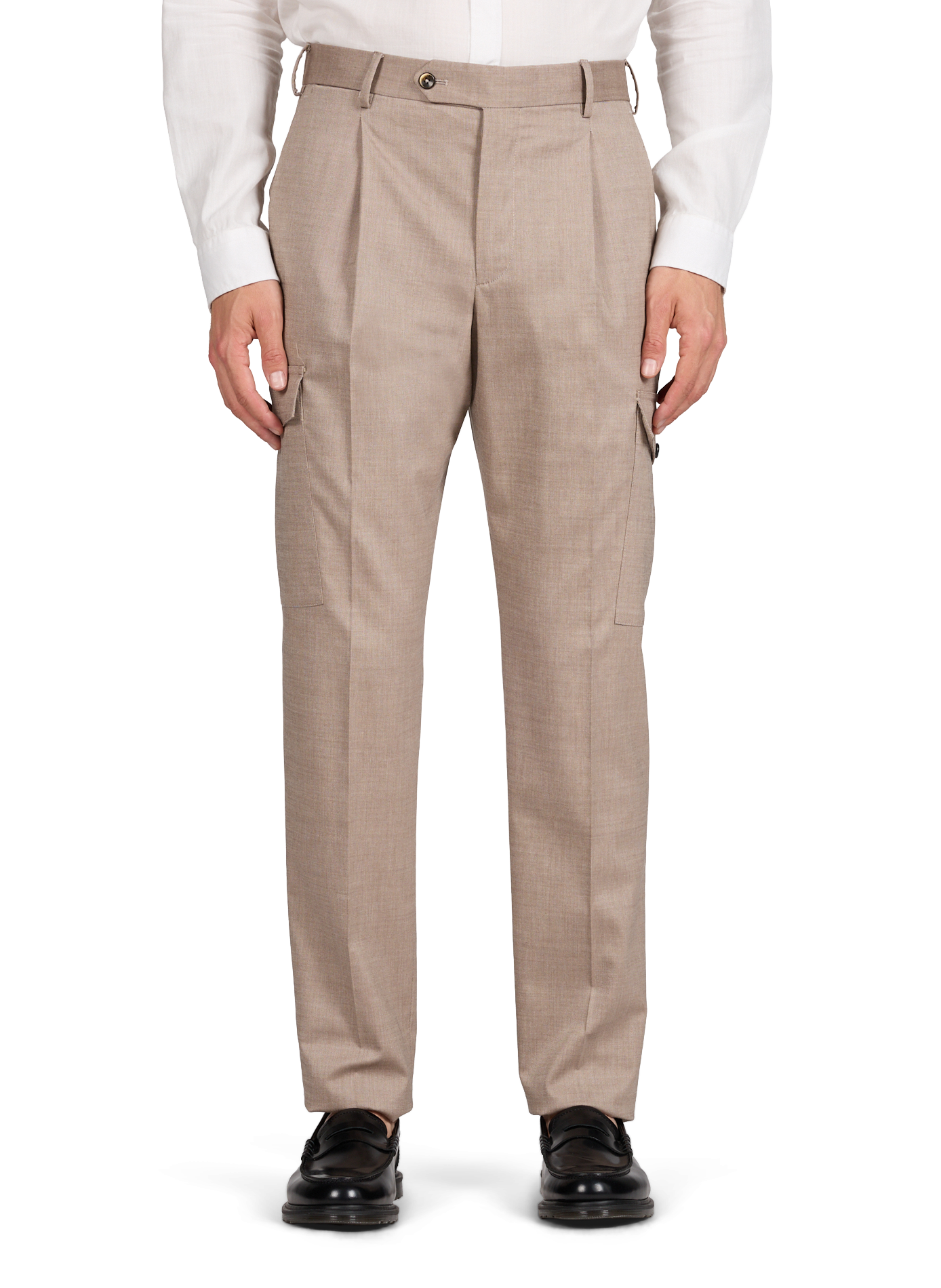 Virgin wool and cotton blend trousers PT01 Beige