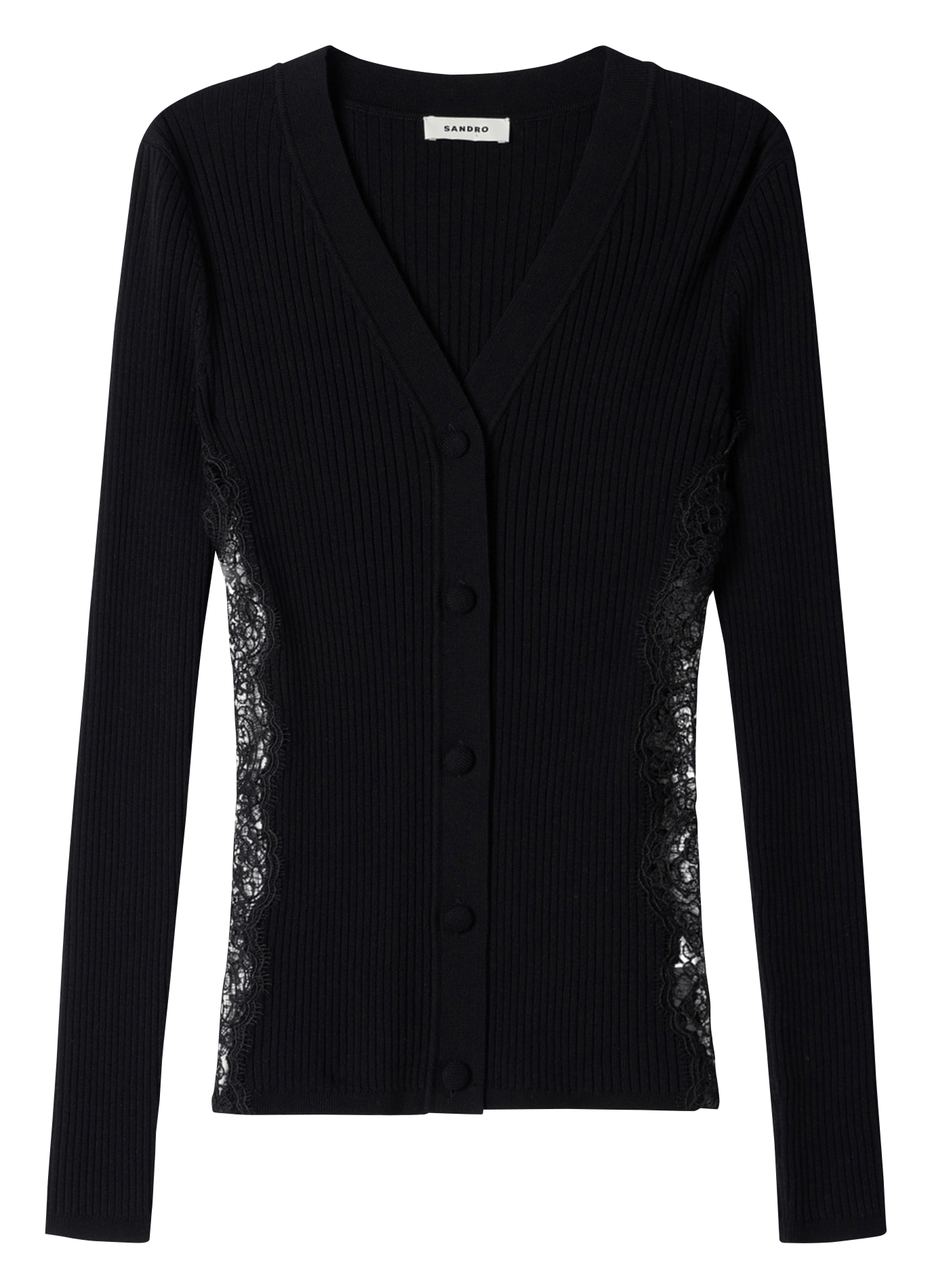 Cardigan ajusté col v SANDRO Noir