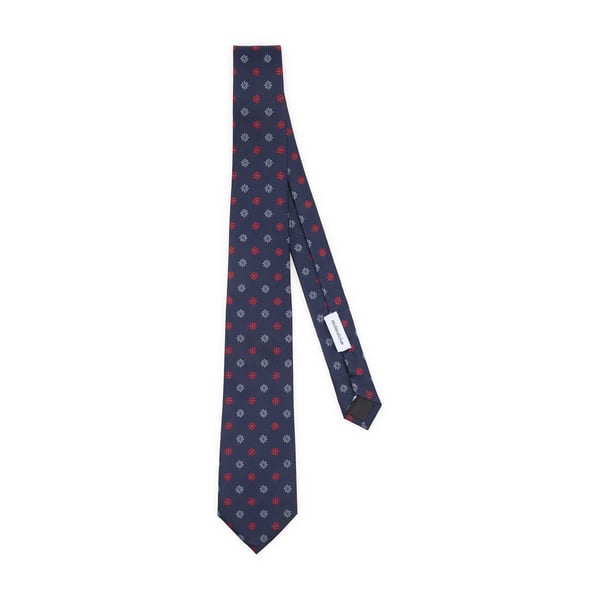 Cravate à motif floral brodé en coton mélangé Cravate à motif floral brodé en coton mélangé