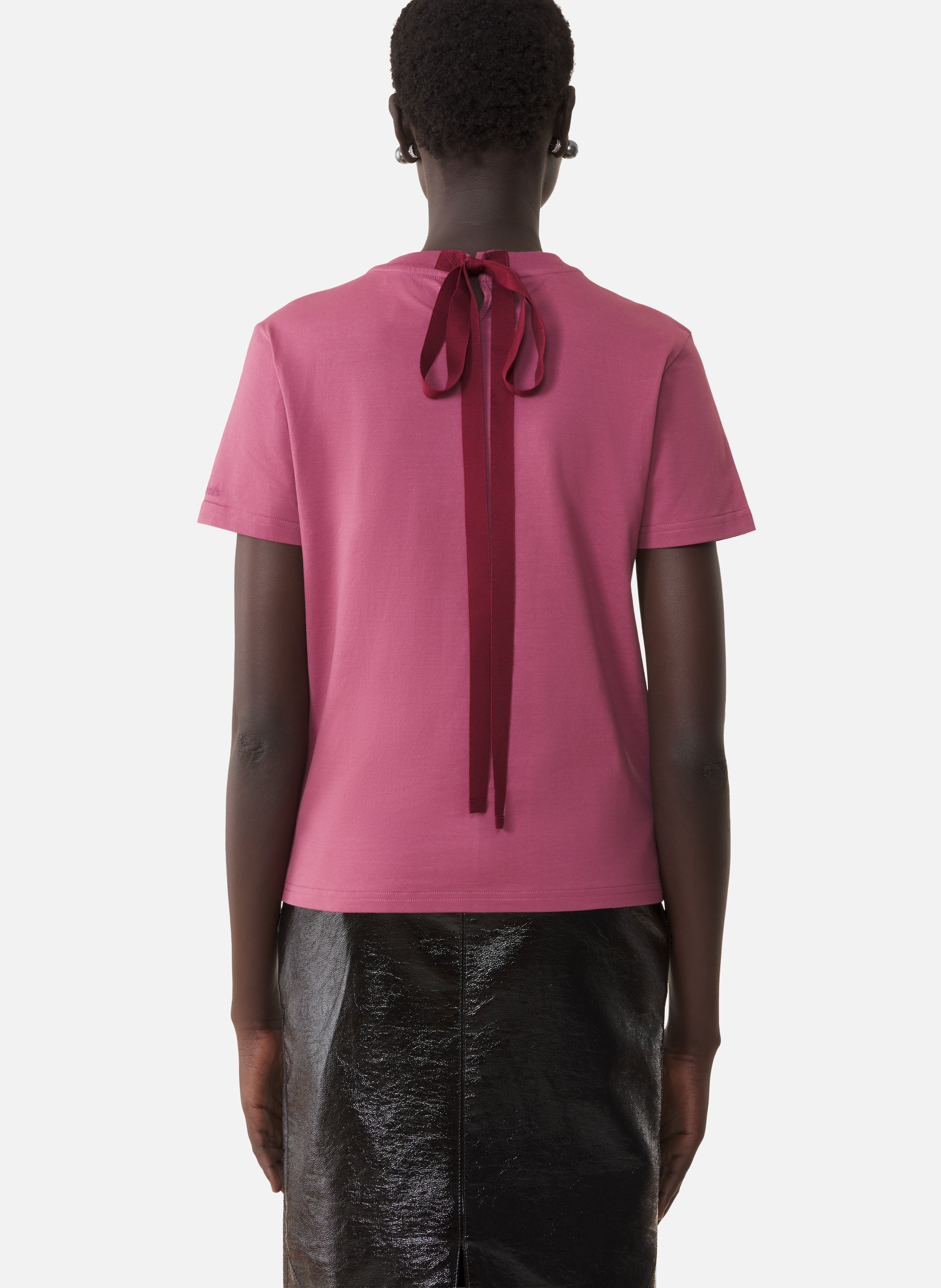 T-shirt détail gros grain en coton LANVIN Rose