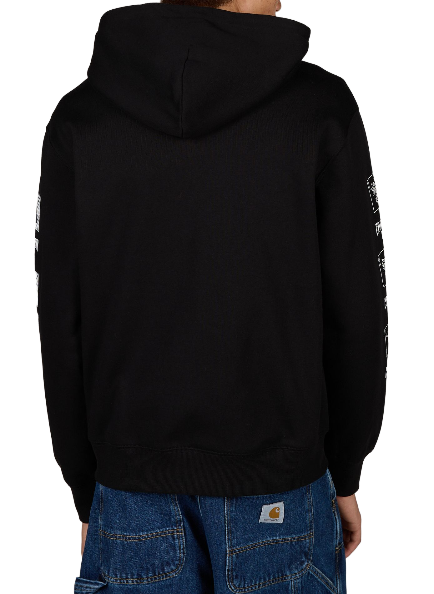 Printed zip-up sweatshirt in cotton CARHARTT WIP Black