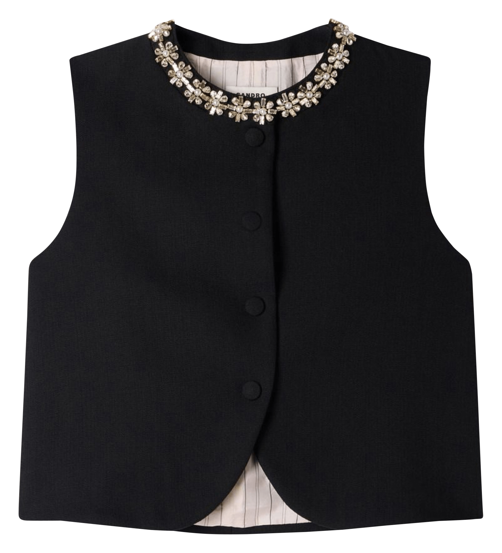Veston court en laine SANDRO Noir