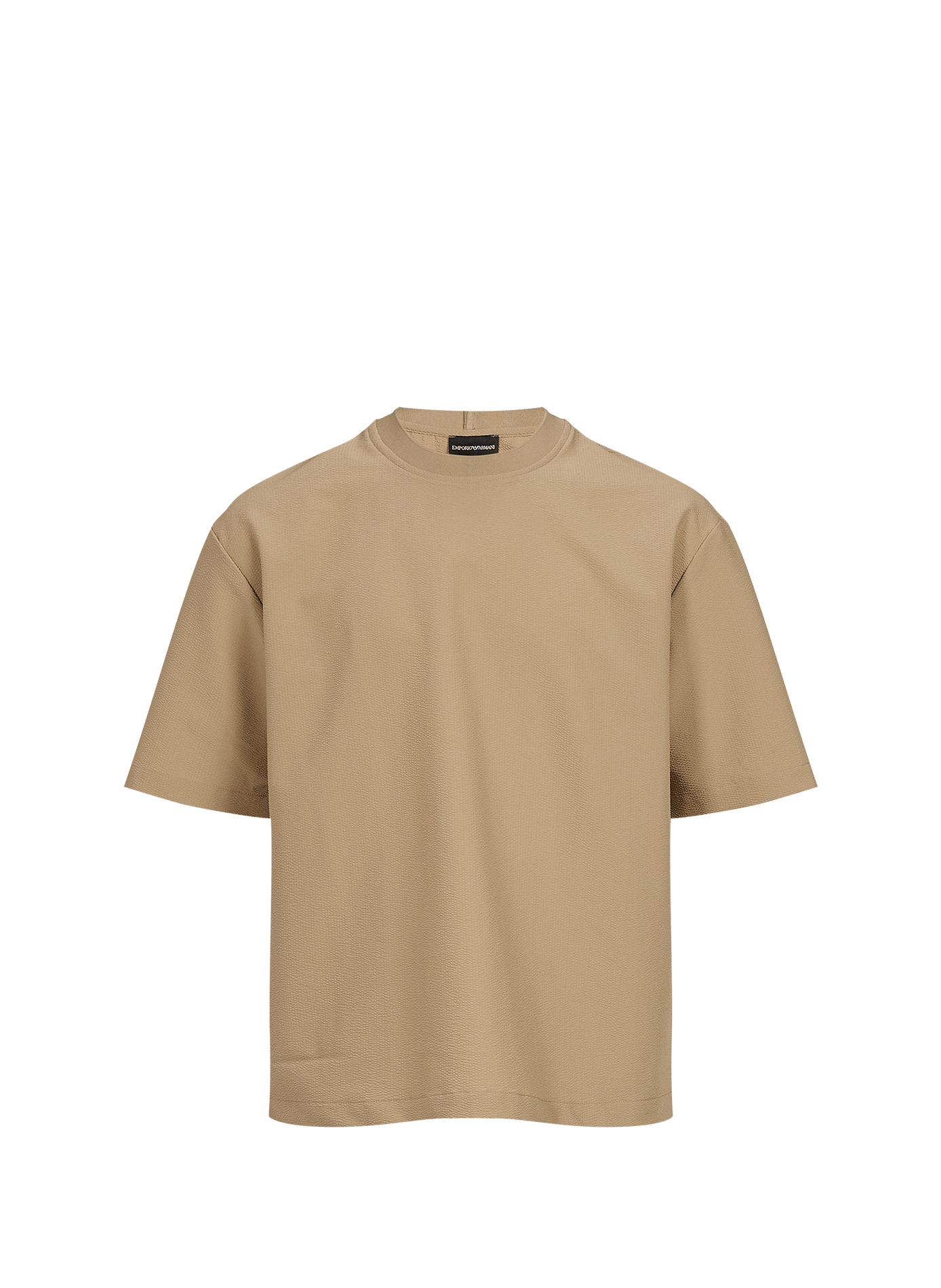 T-shirt ample texturé à manches courtes EMPORIO ARMANI Beige