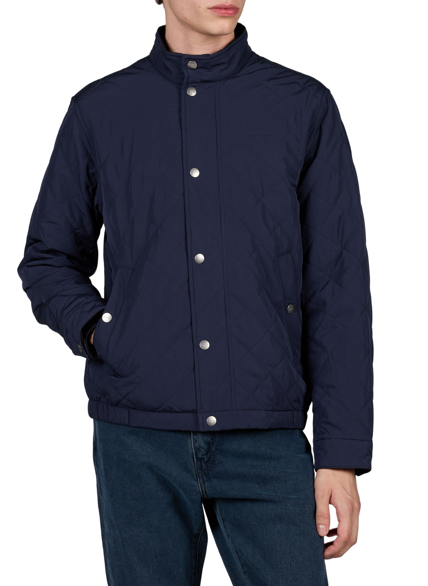 Blouson droit matelassé à col montant GANT Bleu