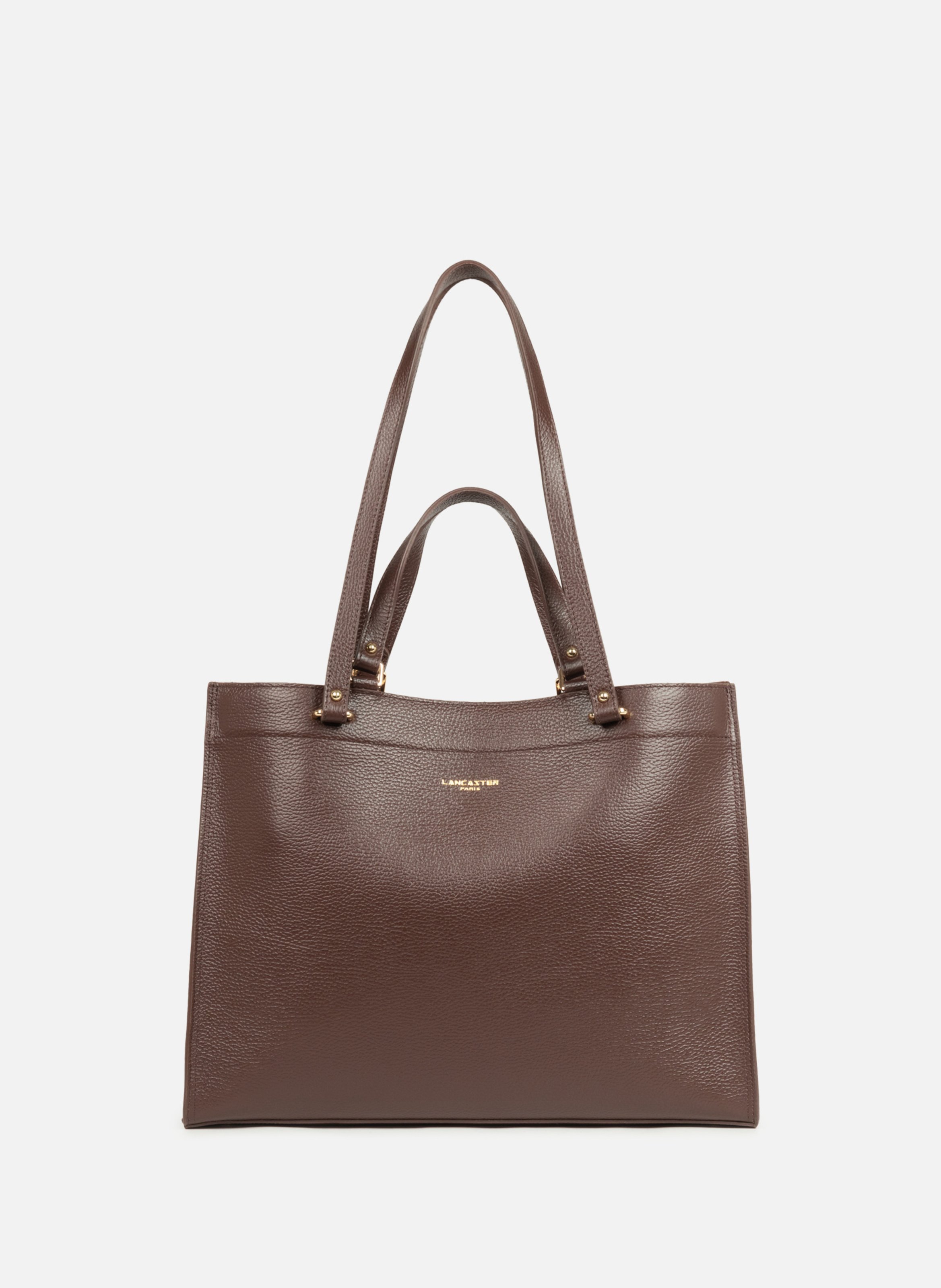 Très grand sac cabas épaule - foulonné double daily LANCASTER Marron