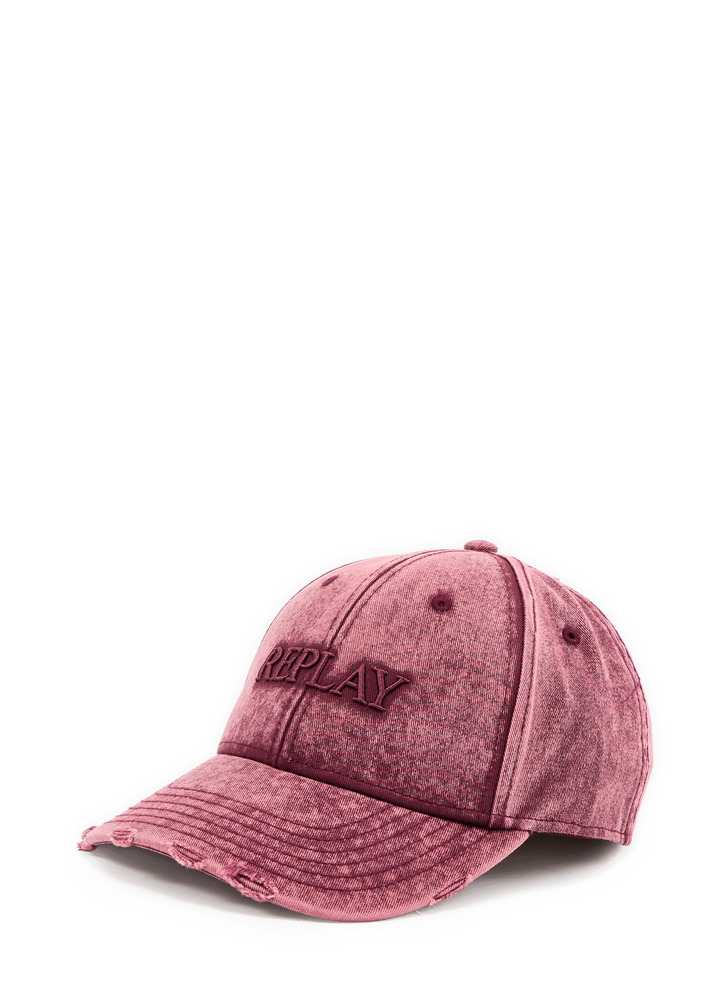 Casquette de baseball brodée en coton REPLAY Rouge