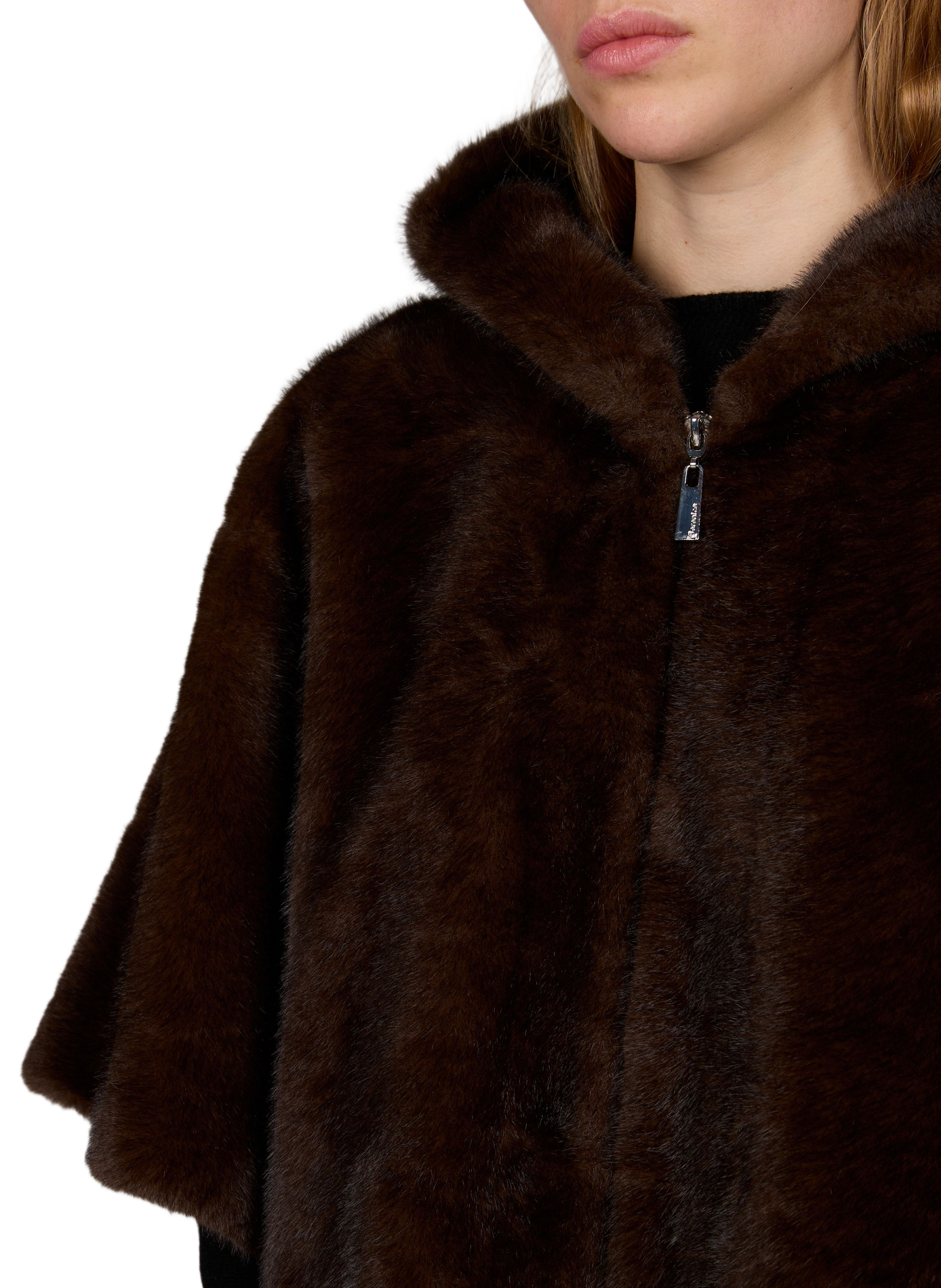 Cape Gwen faux fur effect BERENICE Brown
