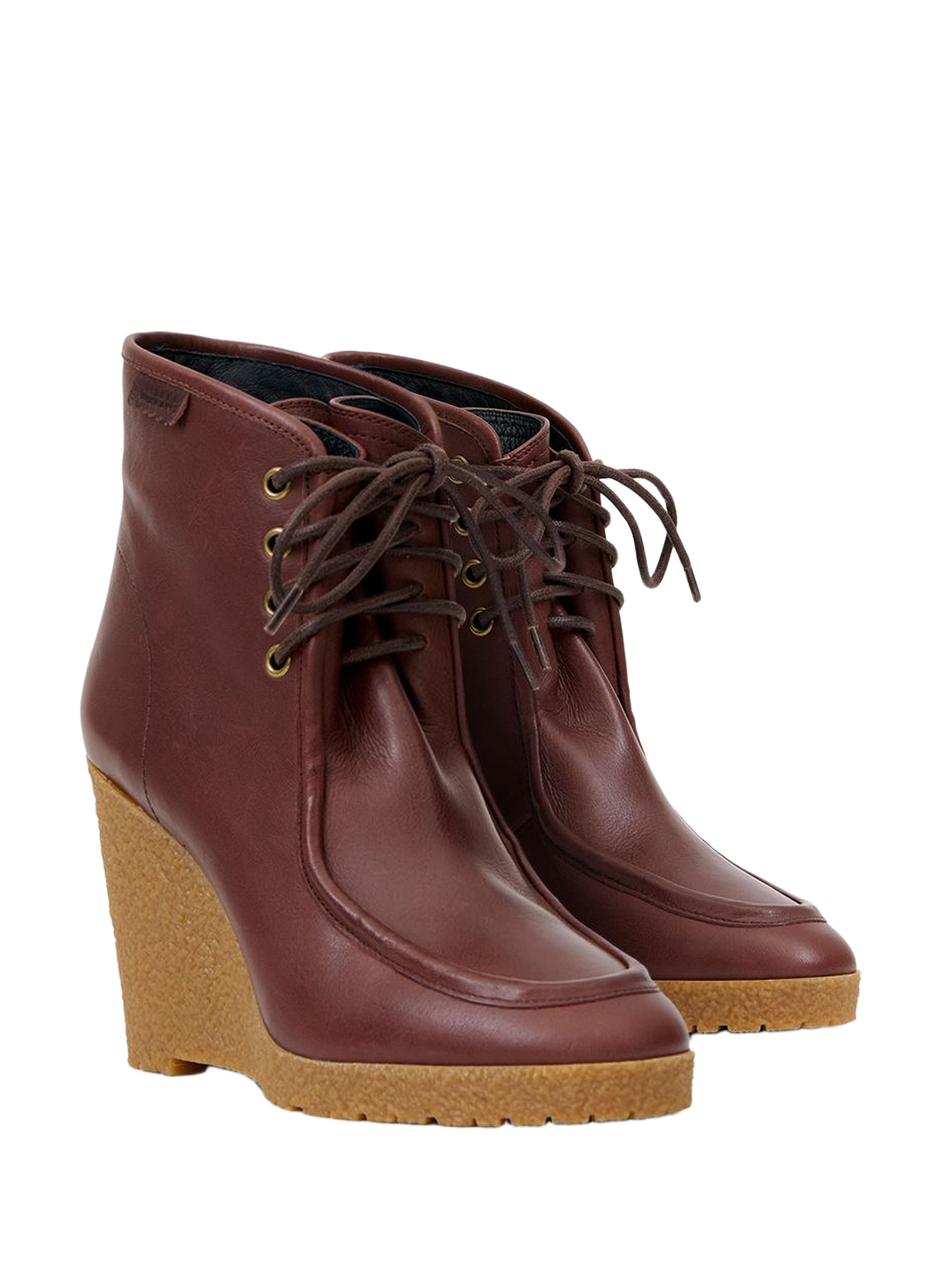Schnür-Wedge-Stiefeletten Cylia aus Leder ISABEL MARANT Braun