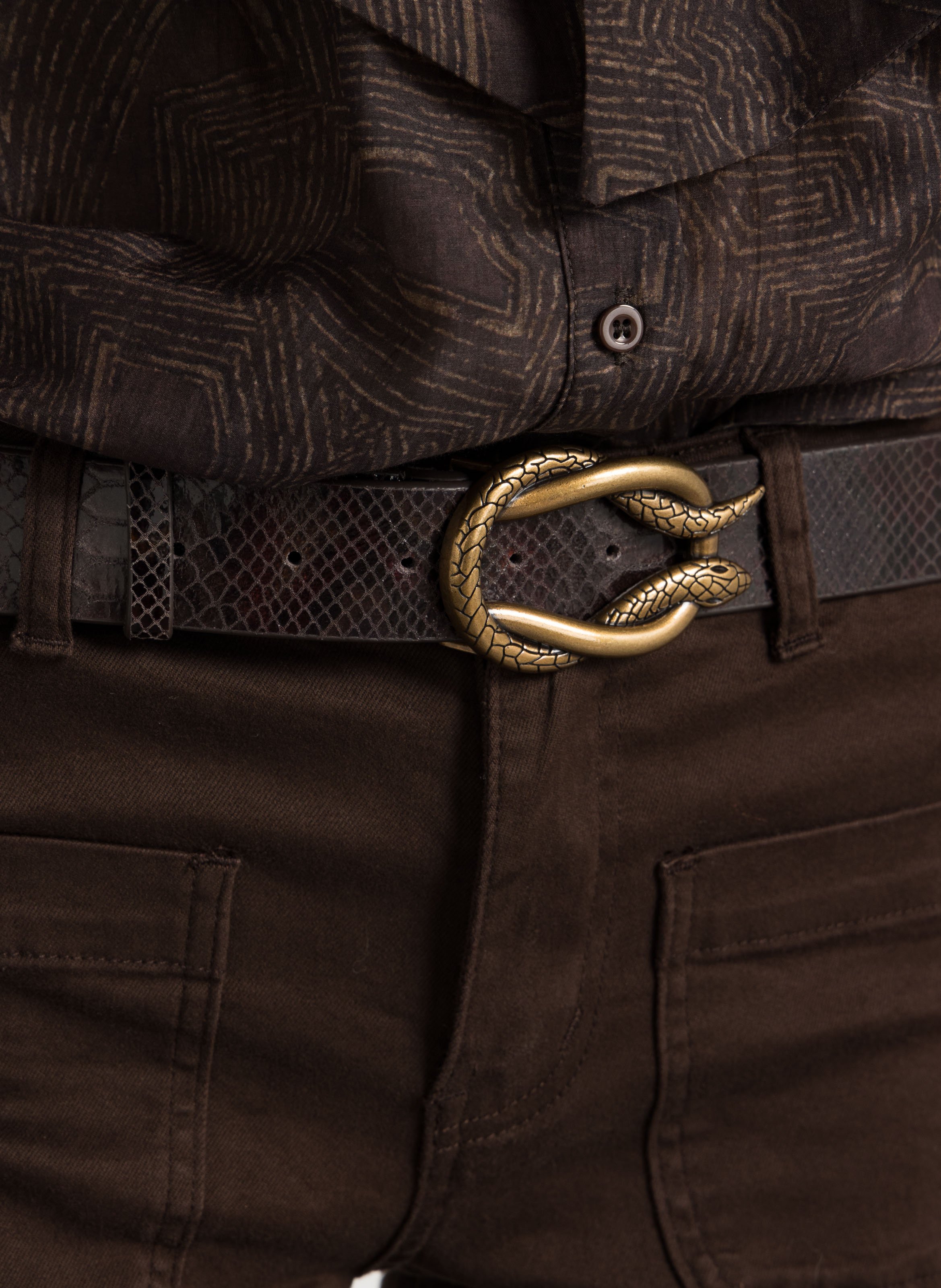 Ceinture en cuir leon MAISON 123 Marron